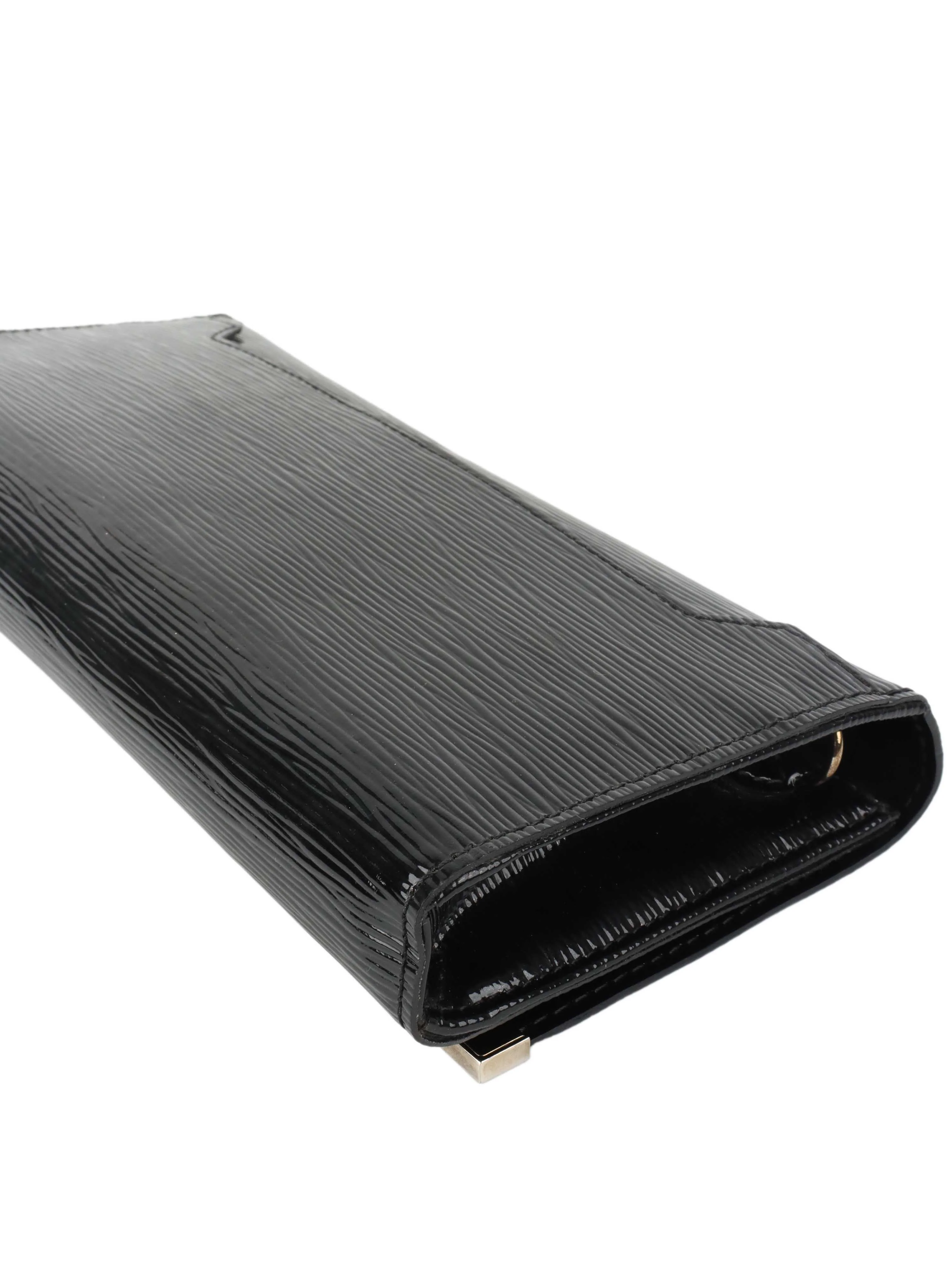 Louis Vuitton Black Patent Epi Clutch with Shoulder Strap.