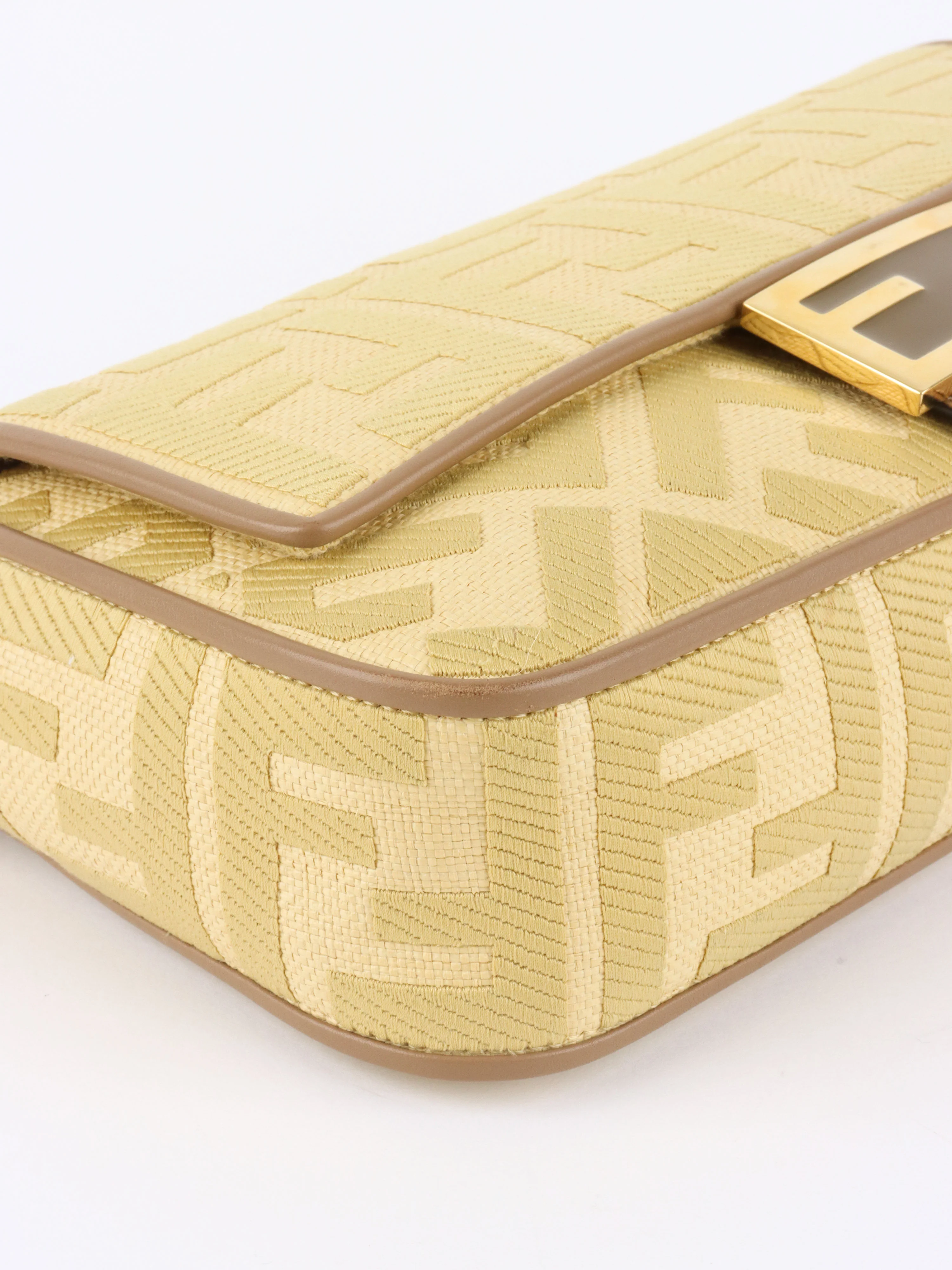 Fendi Woven Rafia Vitello Baguette  Bag.