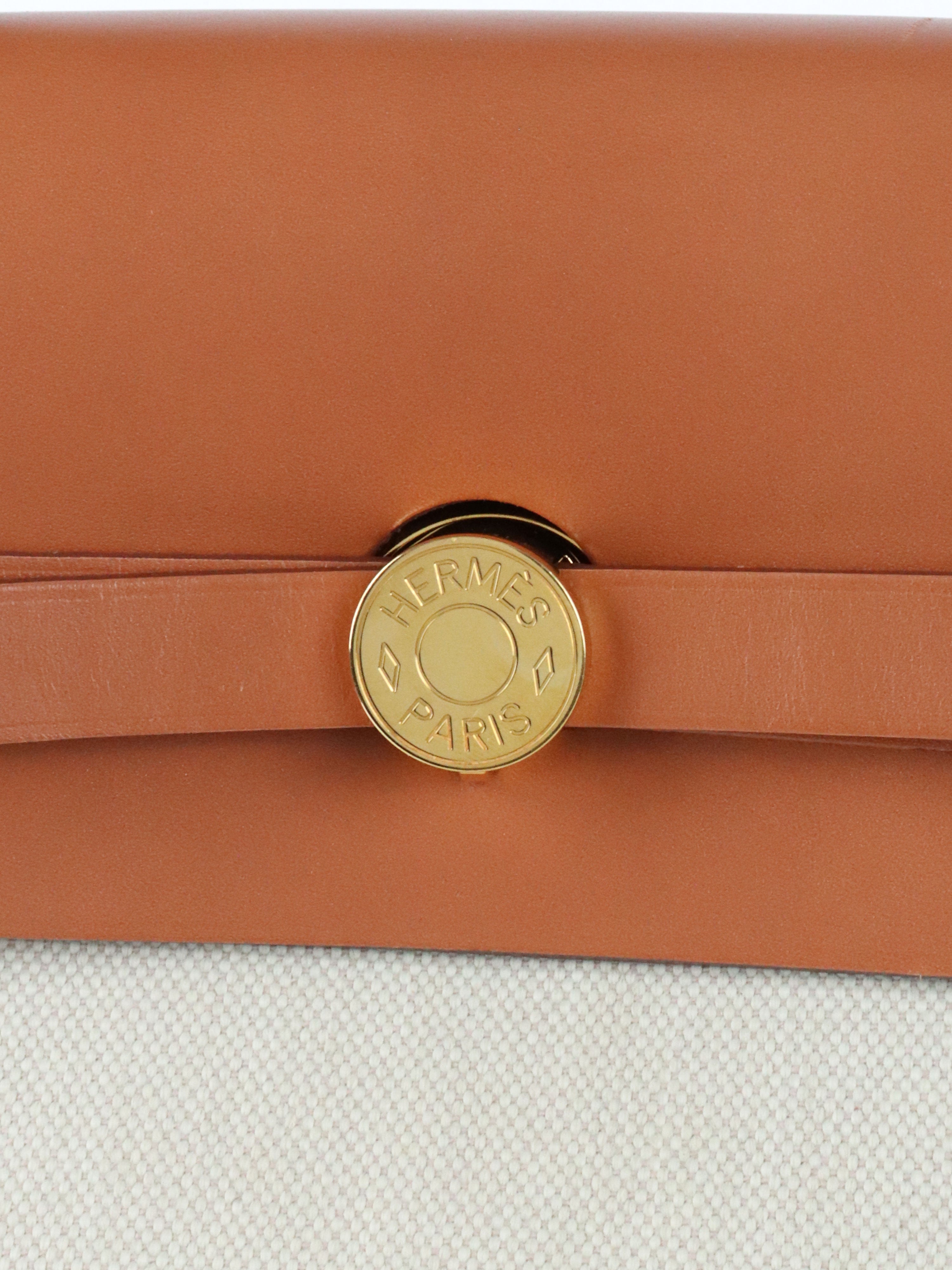 Hermes Ecru/ Beige/ Fauve Herbag Messenger 39 Bag