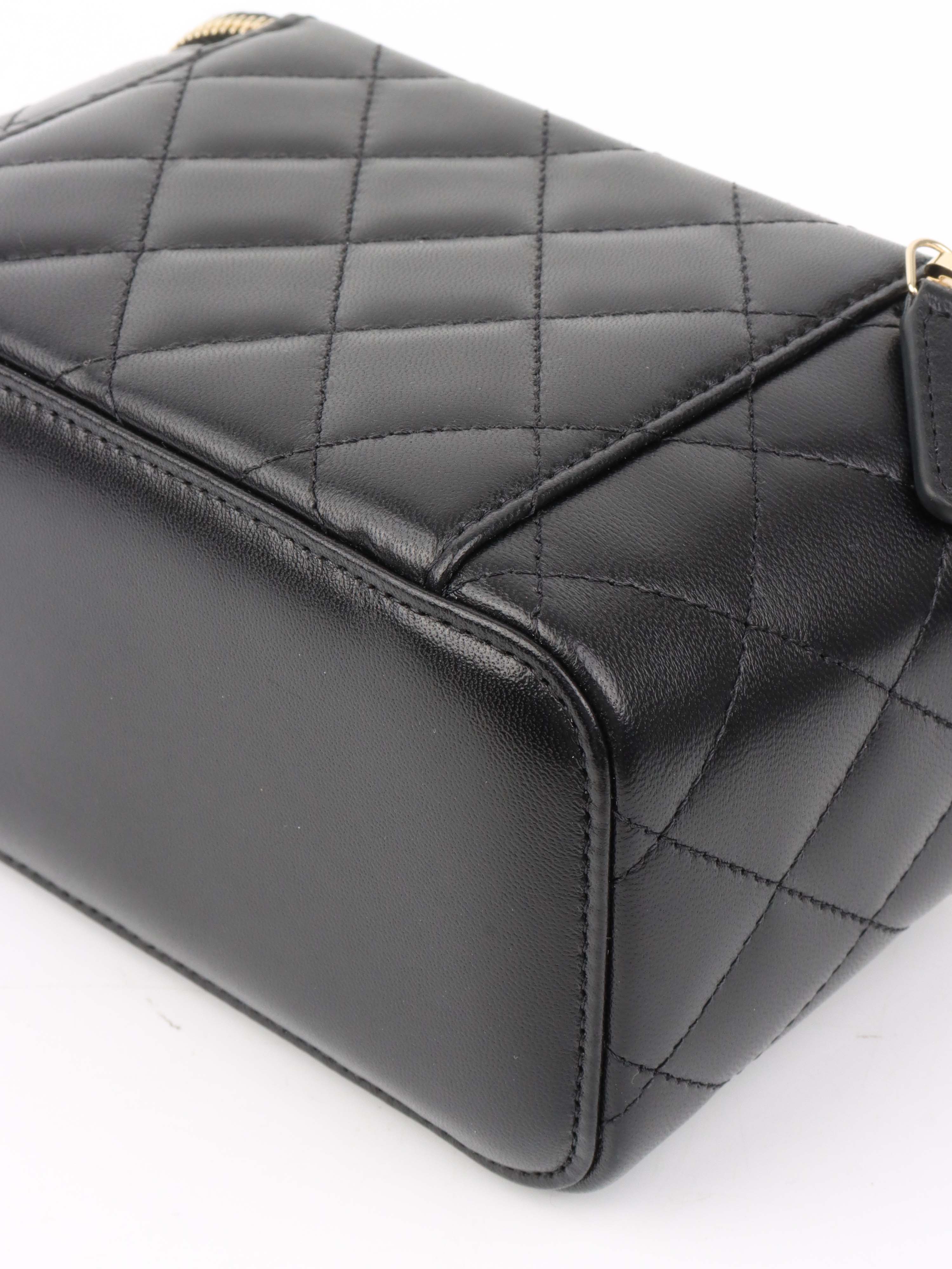 Chanel Black Lambskin Vanity Bag.