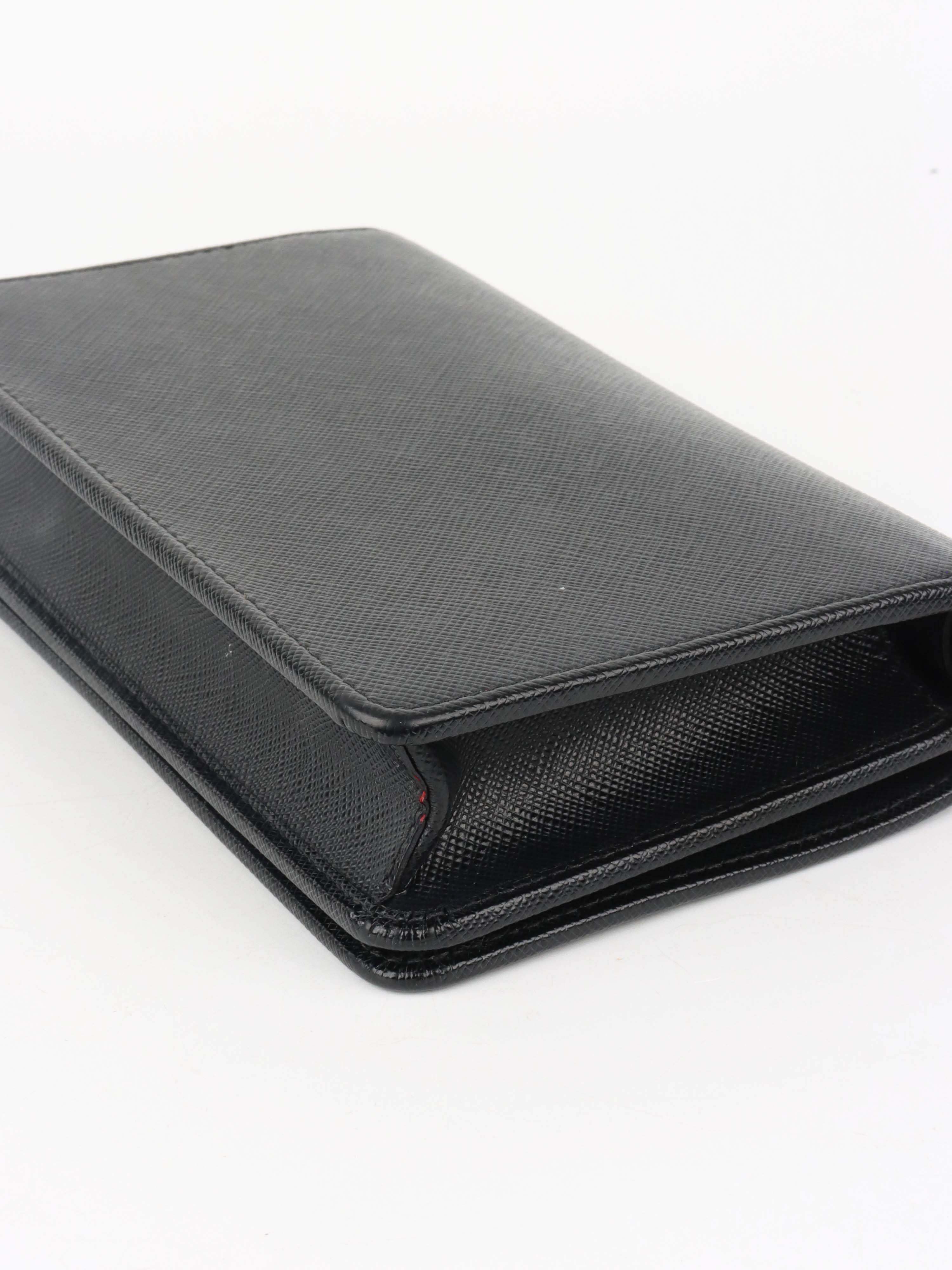Prada Black Mini Saffiano Leather Bag.