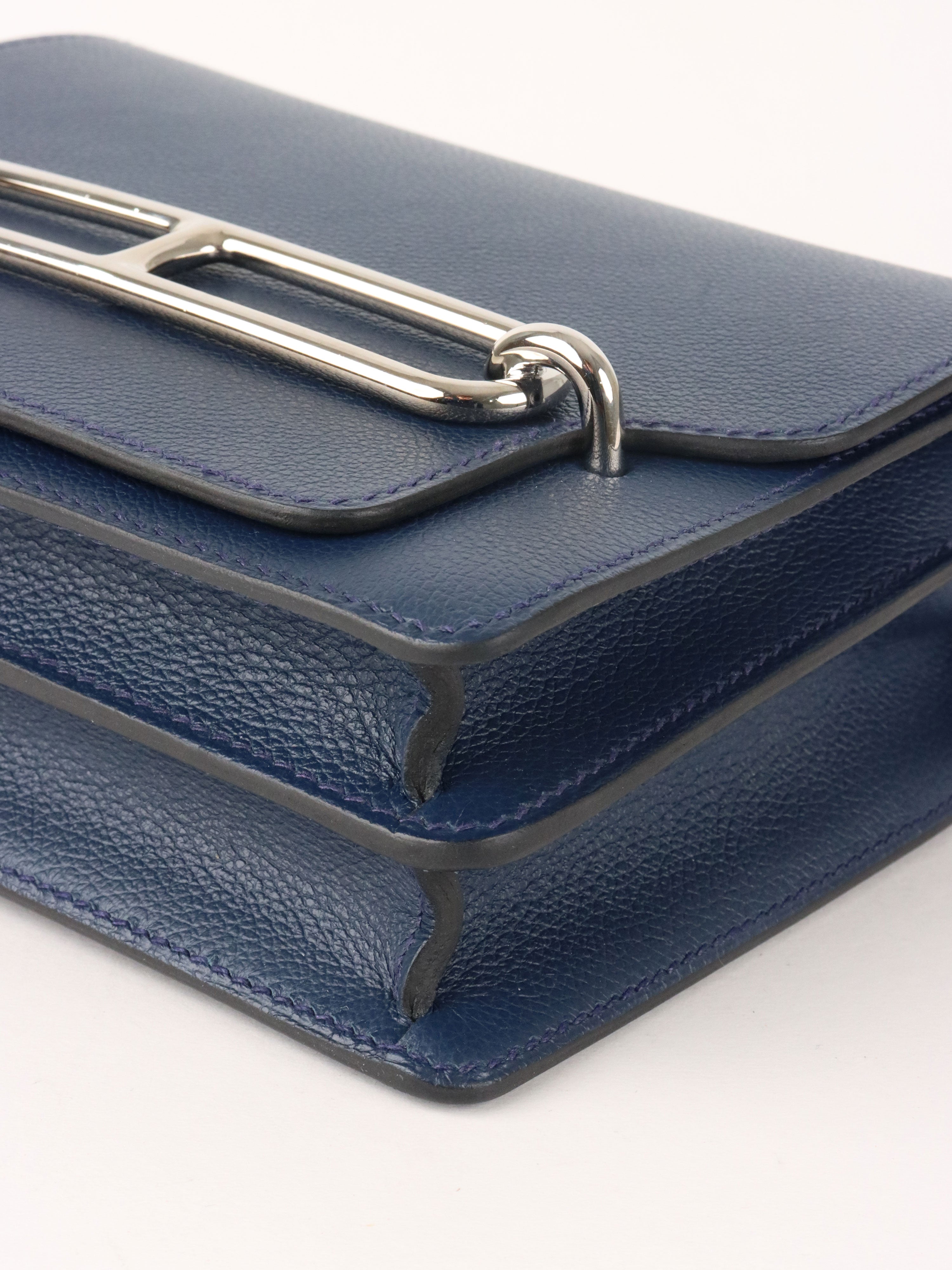 Hermes Mini Roulis 18 7L Bleu De Malte Evercolor Leather Stamp D