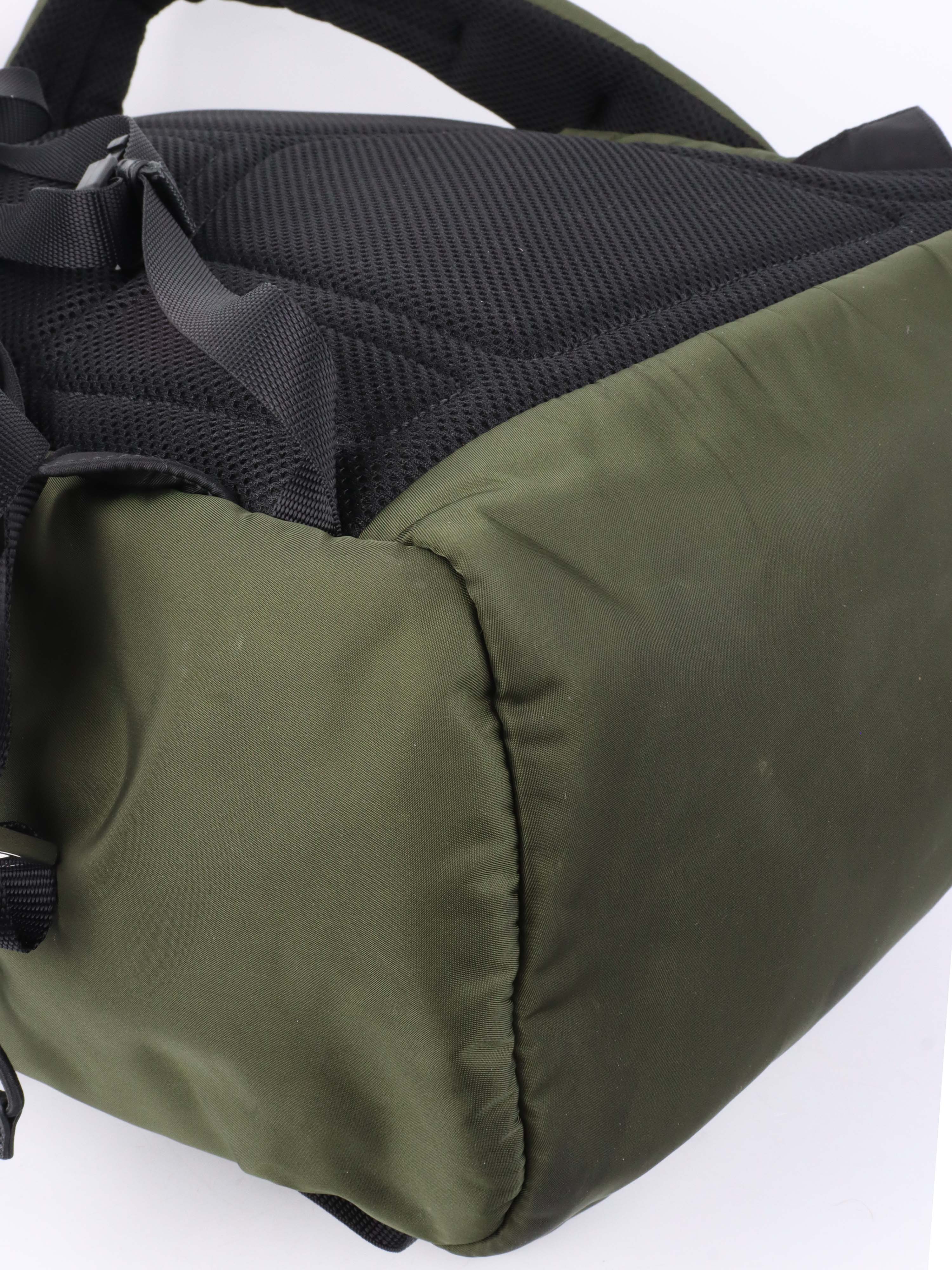 Prada Green Nylon Buckled Backpack.