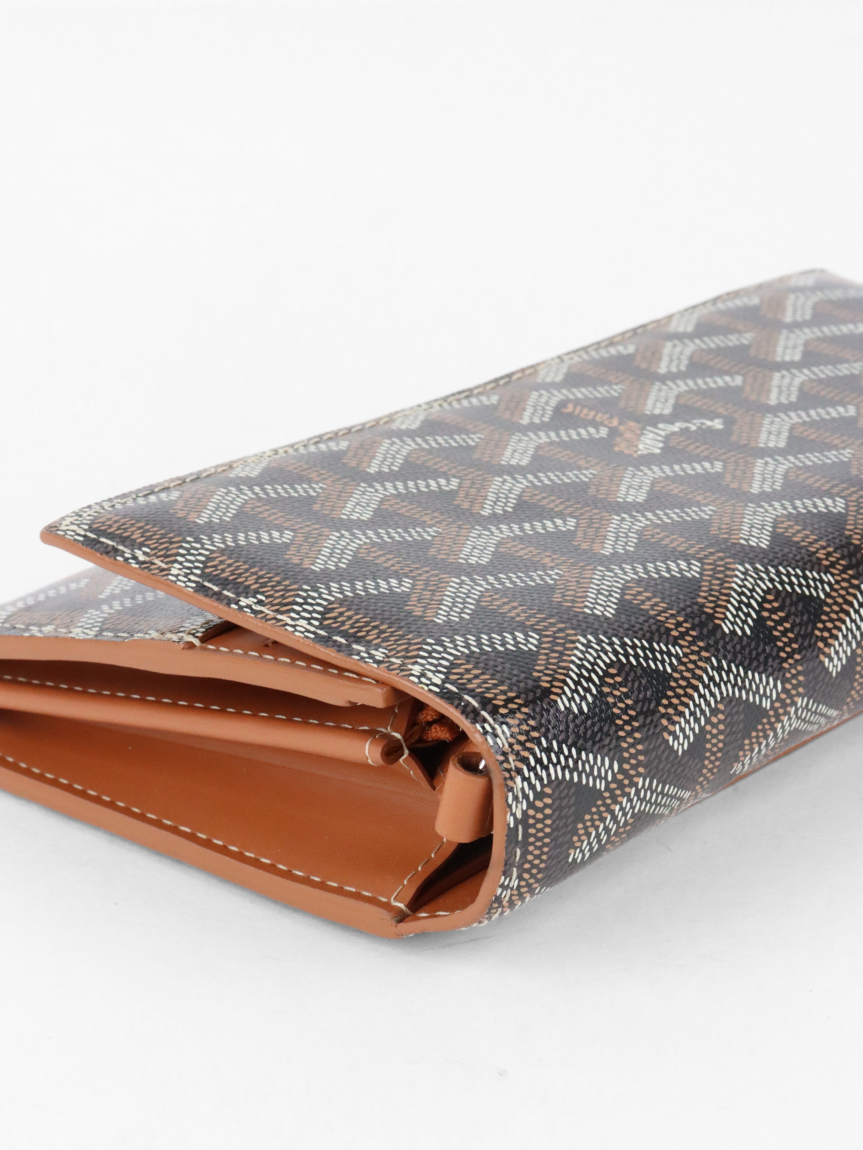 Goyard Brown Goyardine Varenne Continental Wallet on Strap