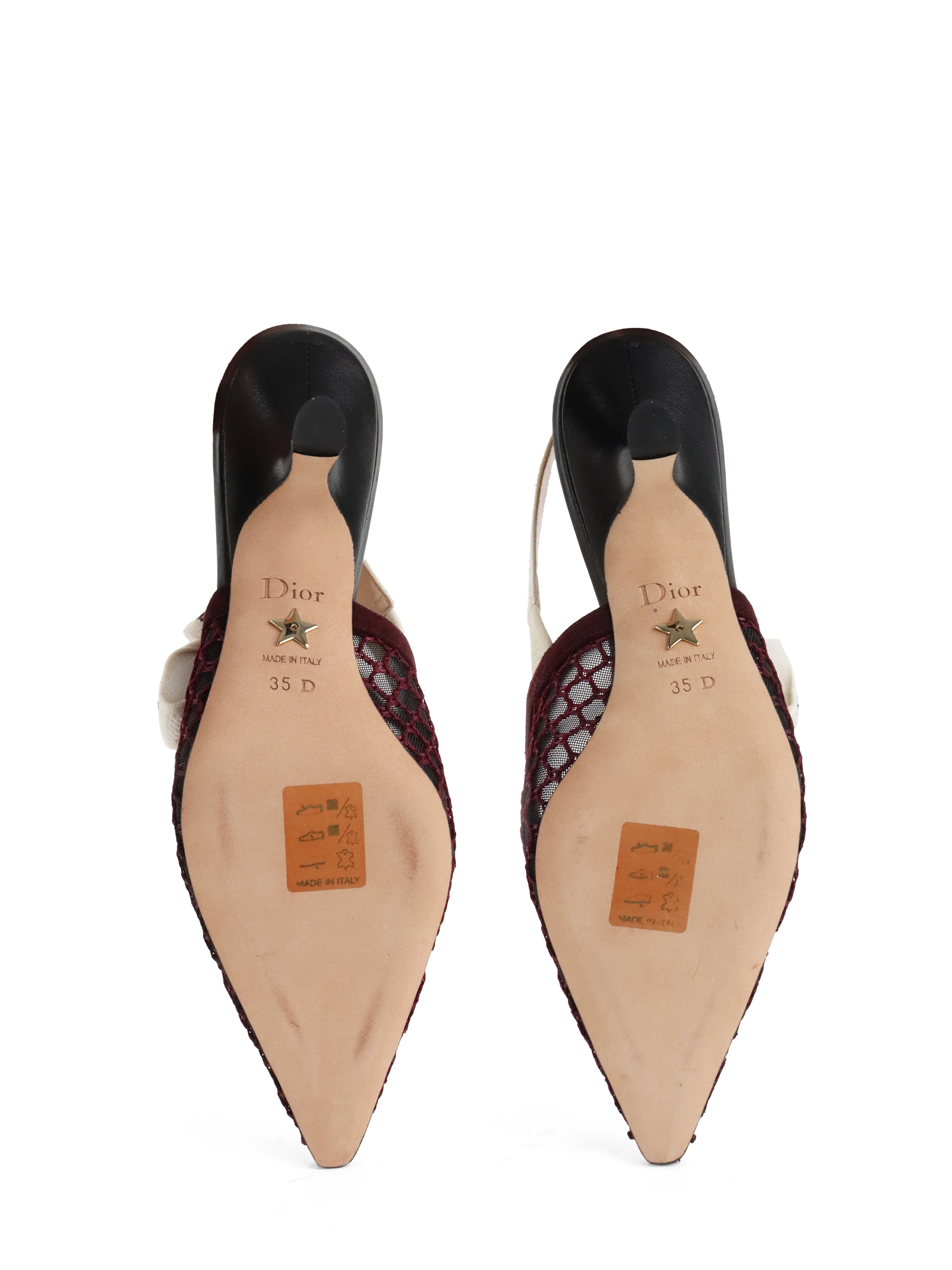 Dior Burgundy Mesh JAdior Slingback Sandal