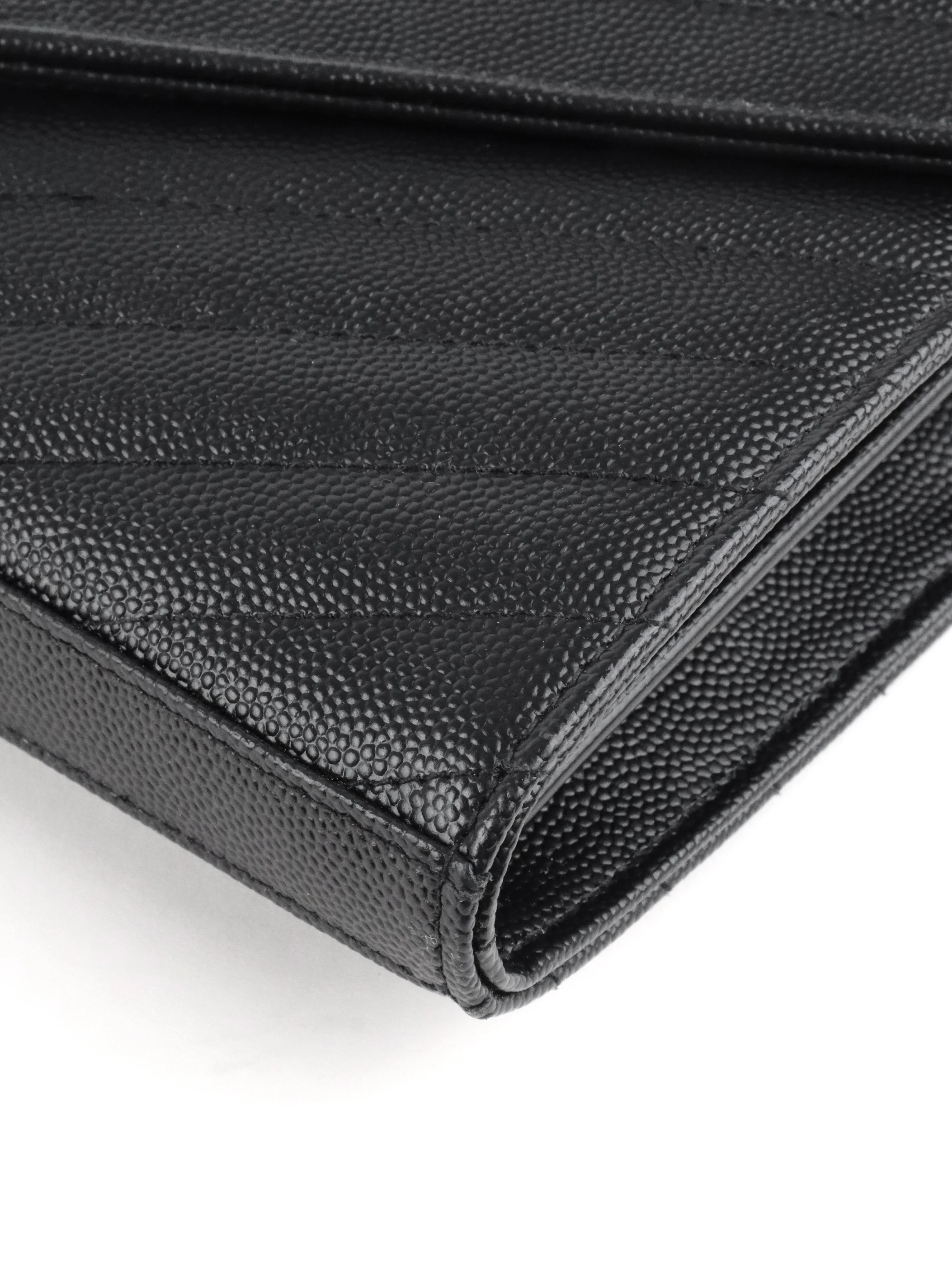 Saint Laurent Black Cassandre Envelope Chain Wallet