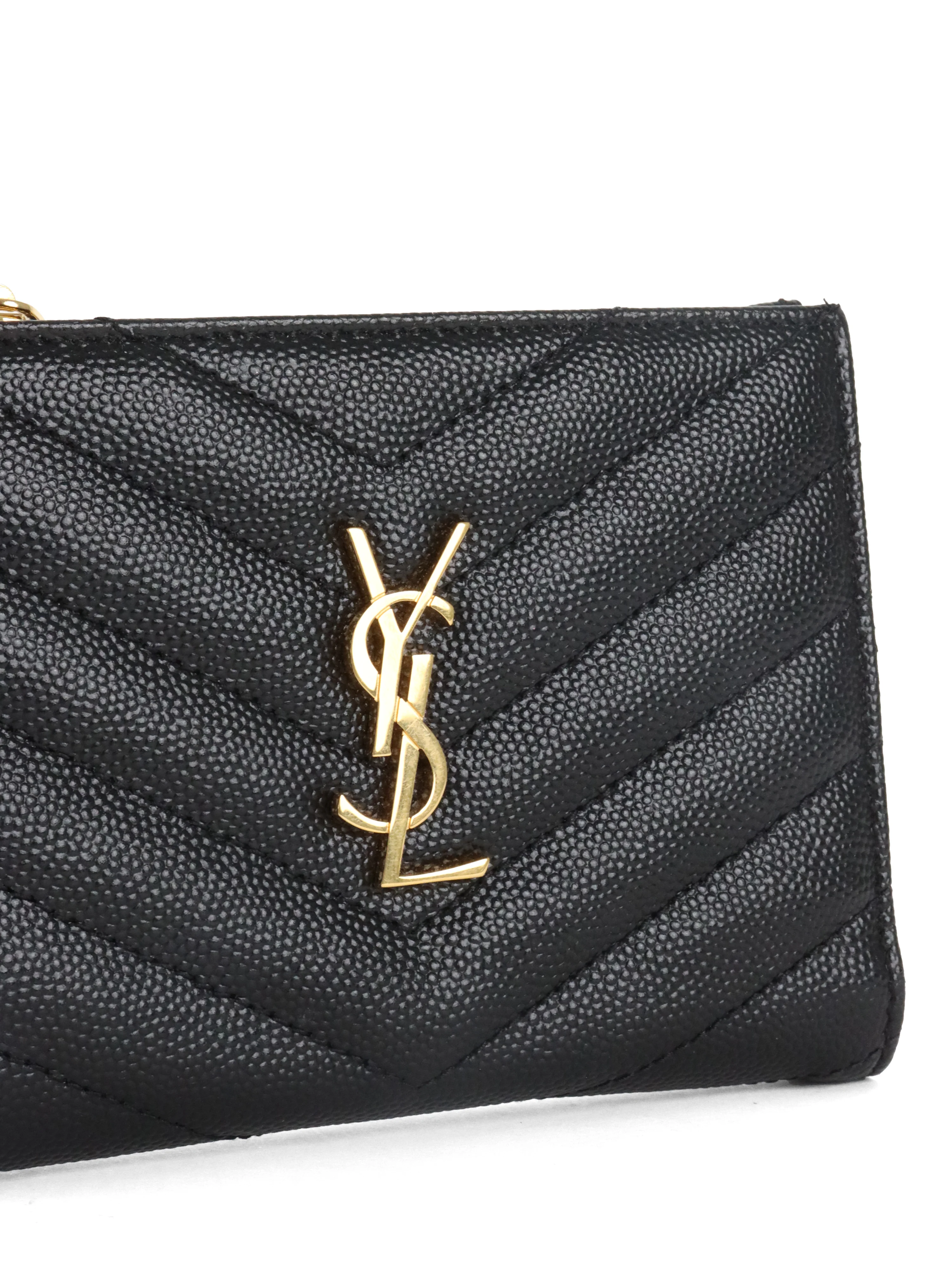 Saint Laurent Black Zipped Leather Wallet