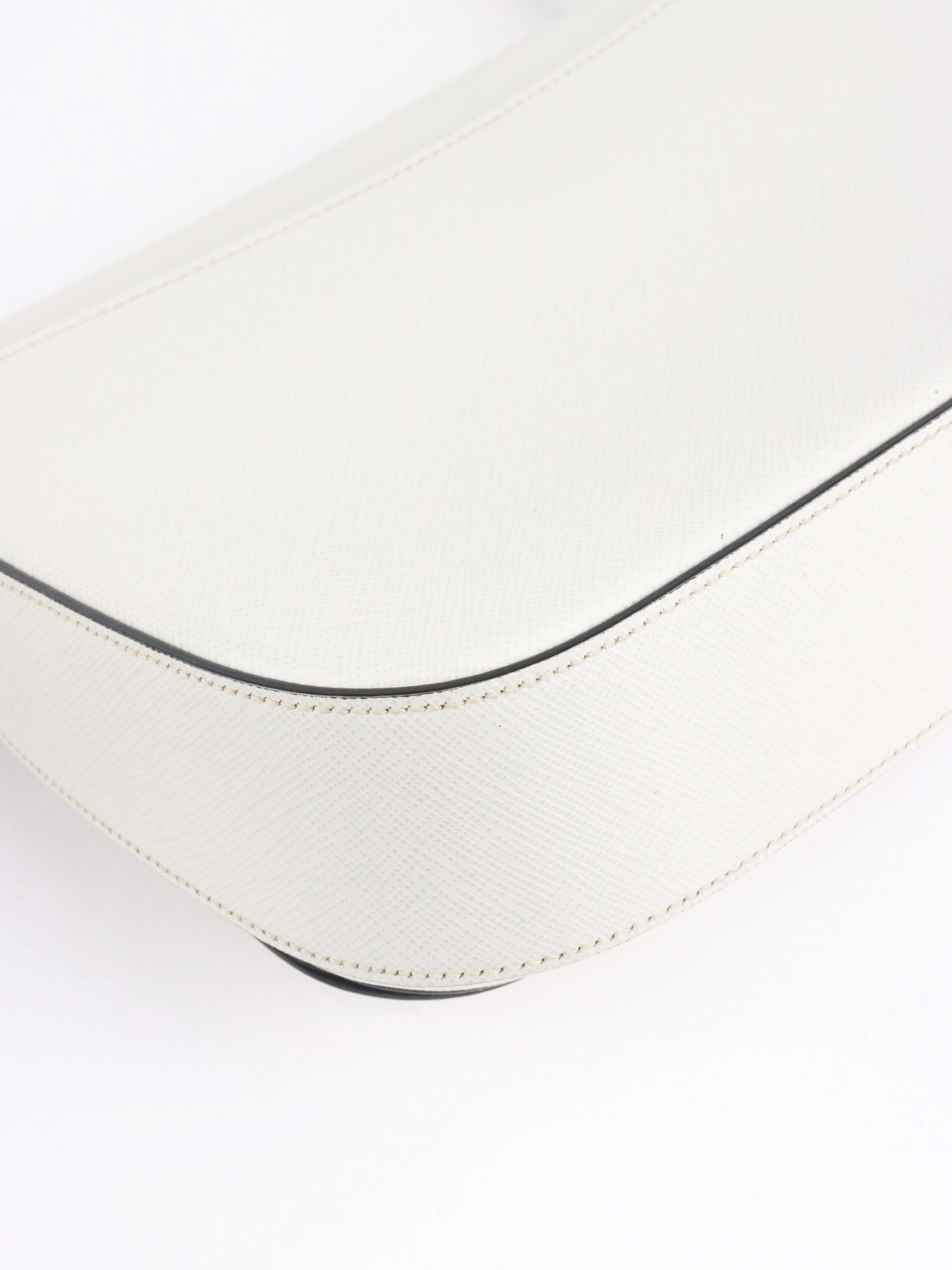 Prada White Saffiano Crossbody Bag