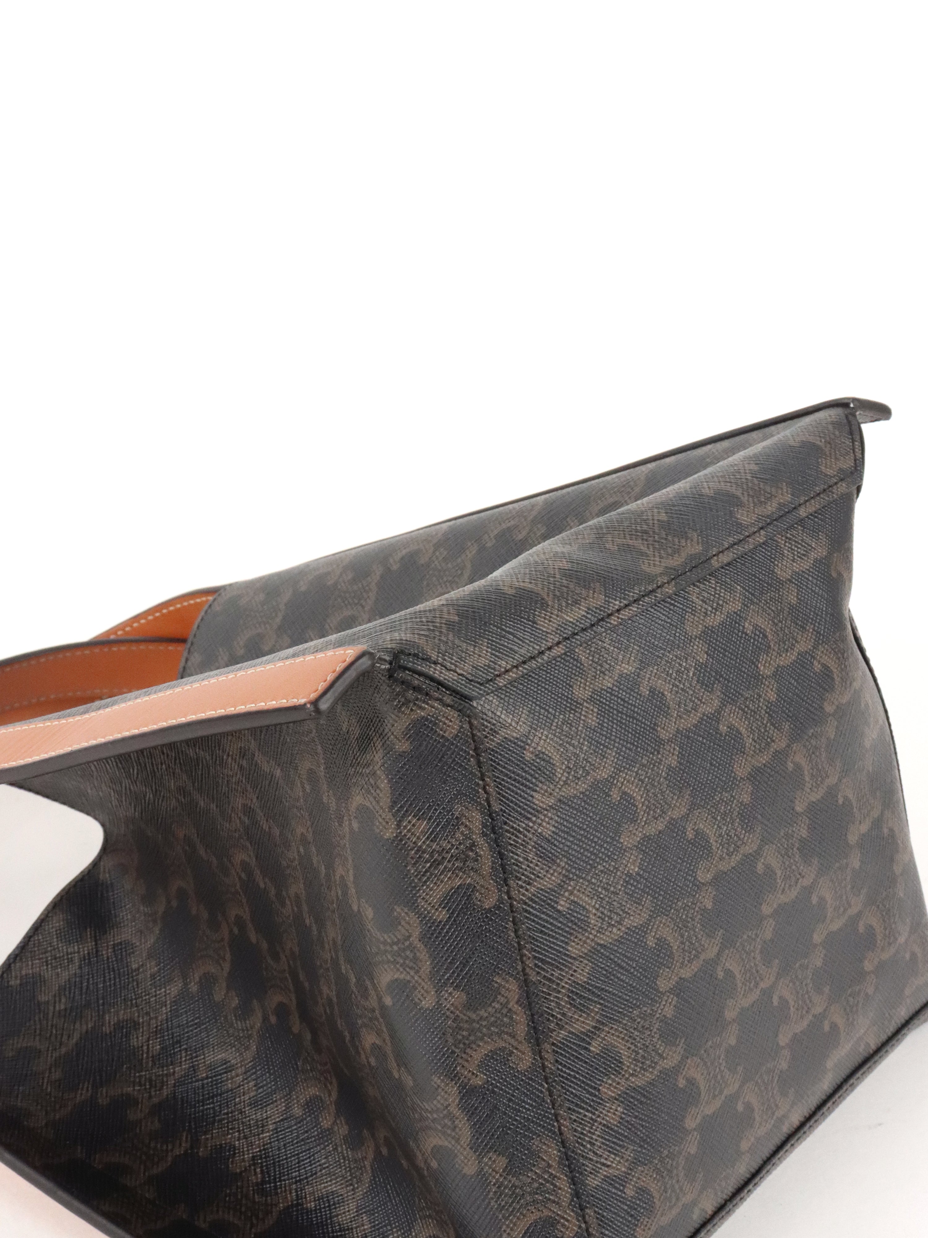 Celine Small Miel Triomphe Canvas Cube Bag