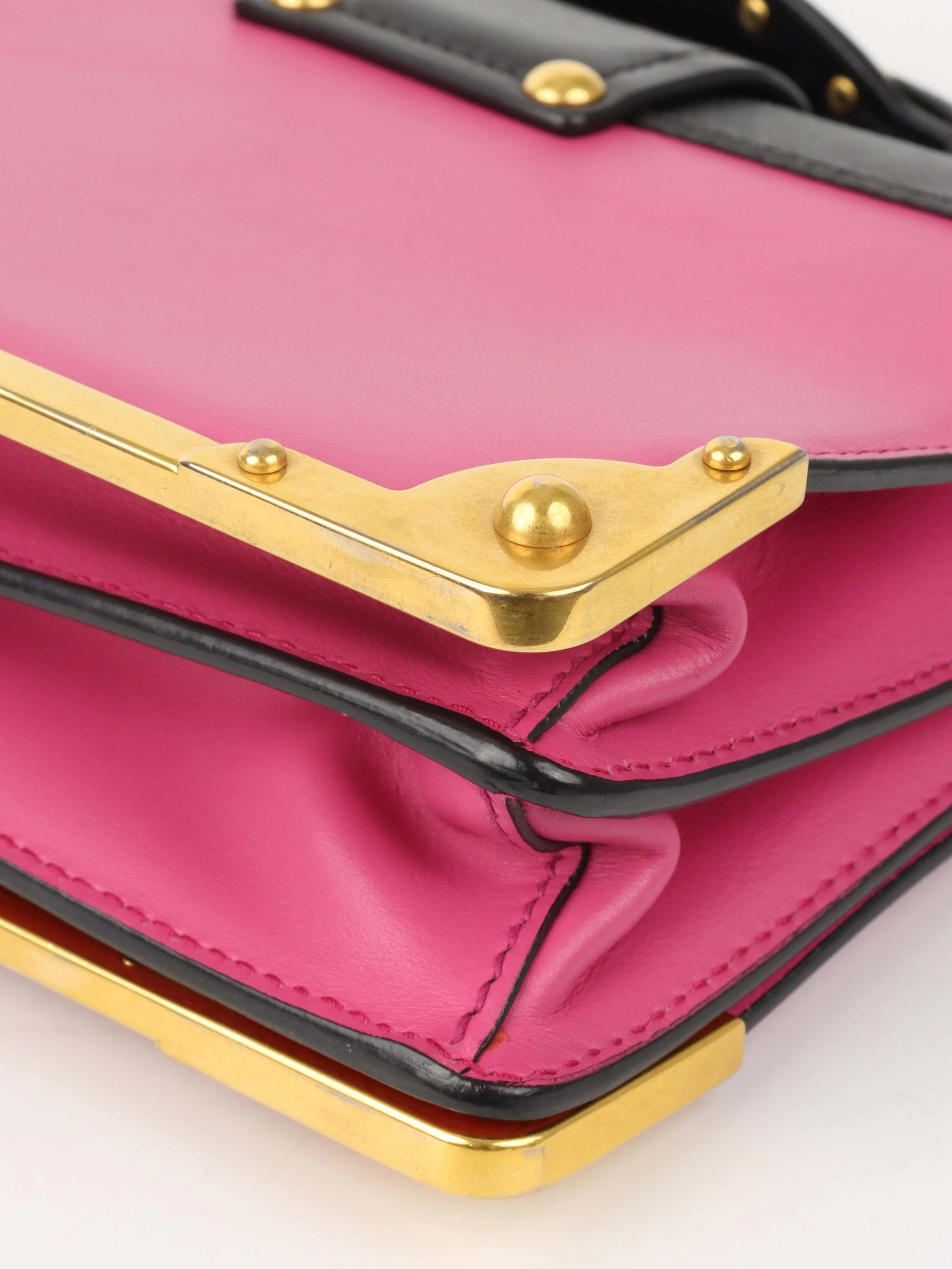 Prada Pink Cahier Leather Crossbody Bag.