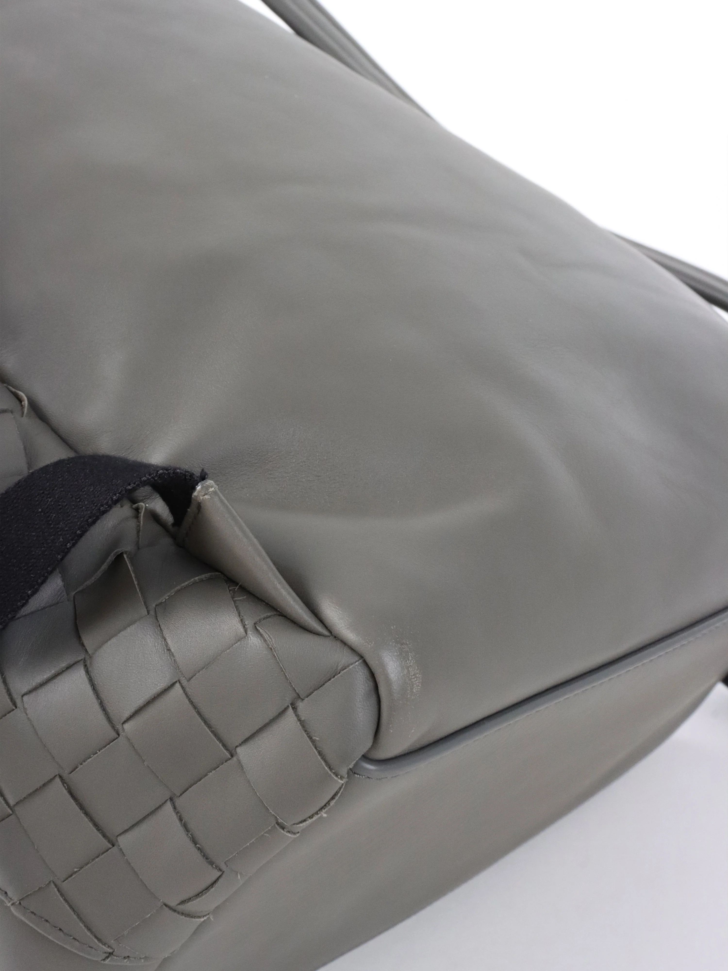 Bottega Veneta Grey Intrecciato Leather Backpack