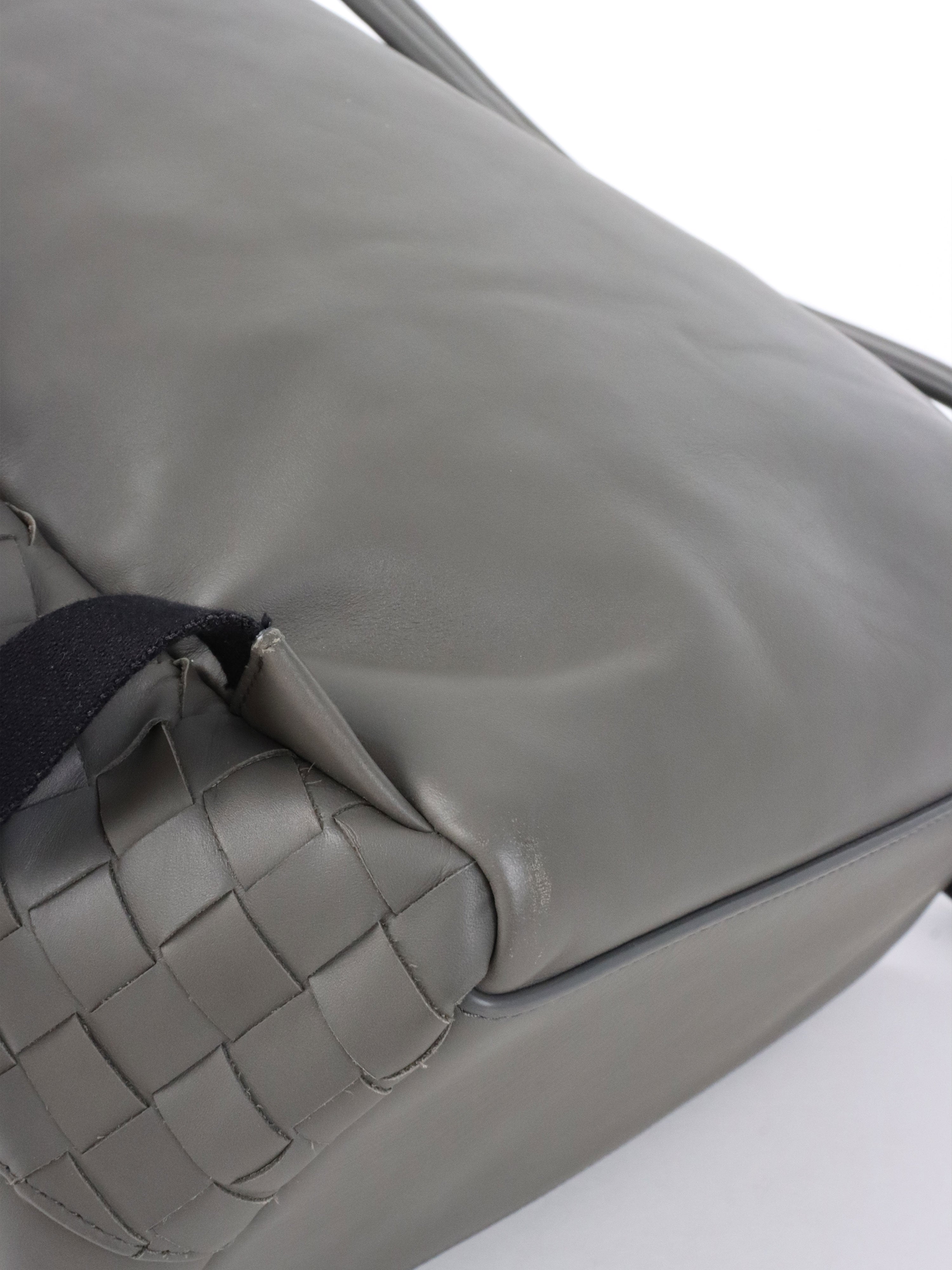 Bottega Veneta Grey Intrecciato Leather Backpack