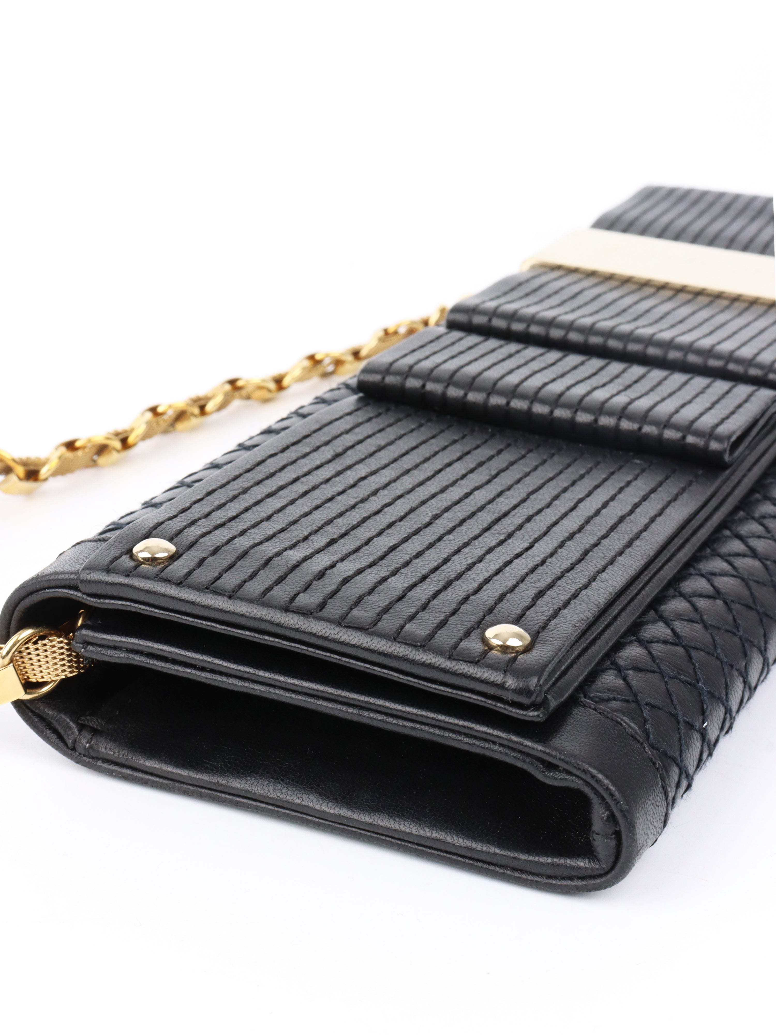 Versace Black Long Thin Clutch.