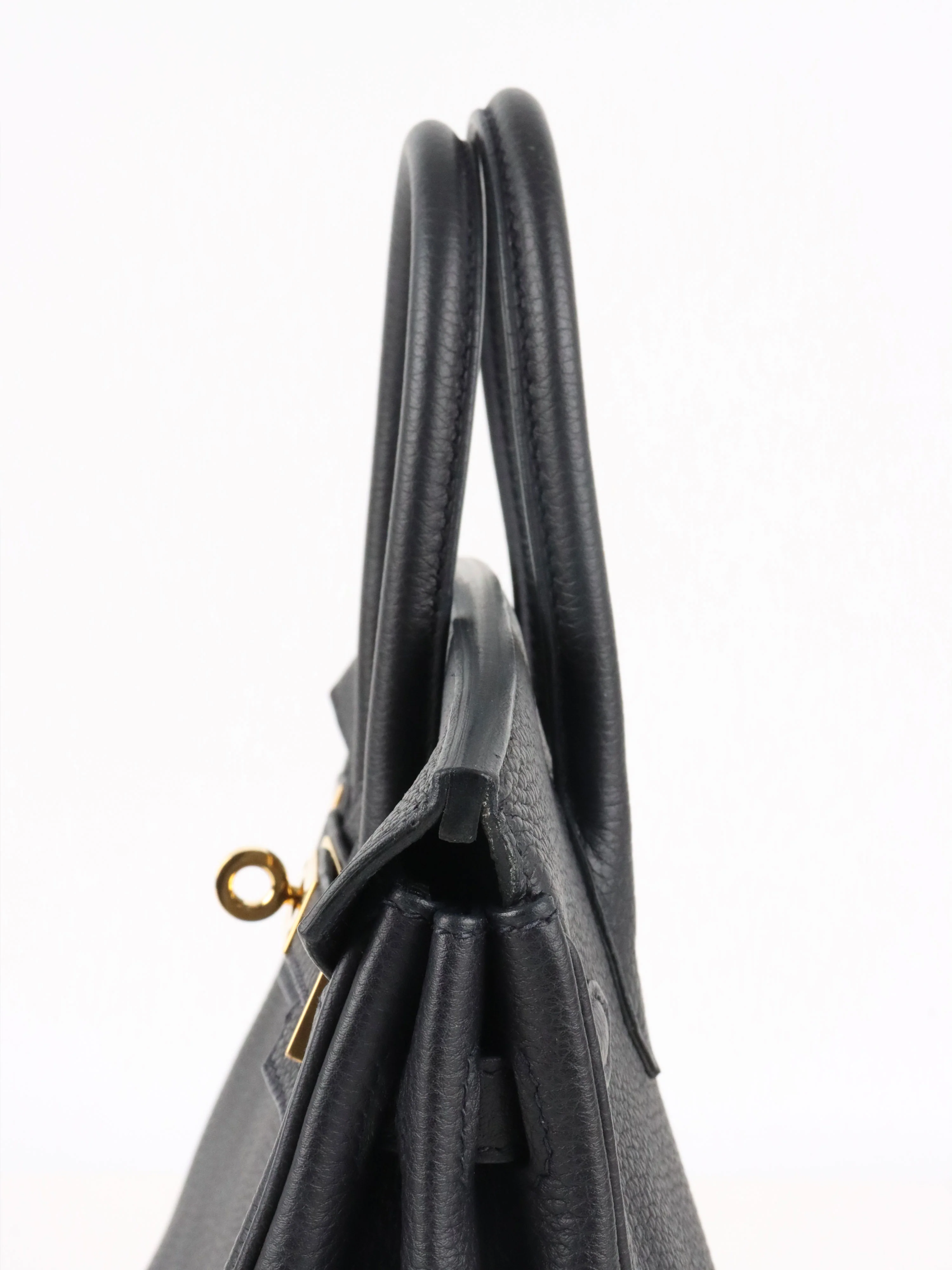 Hermes Noir Birkin 25 Togo Leather GHW Stamp Y