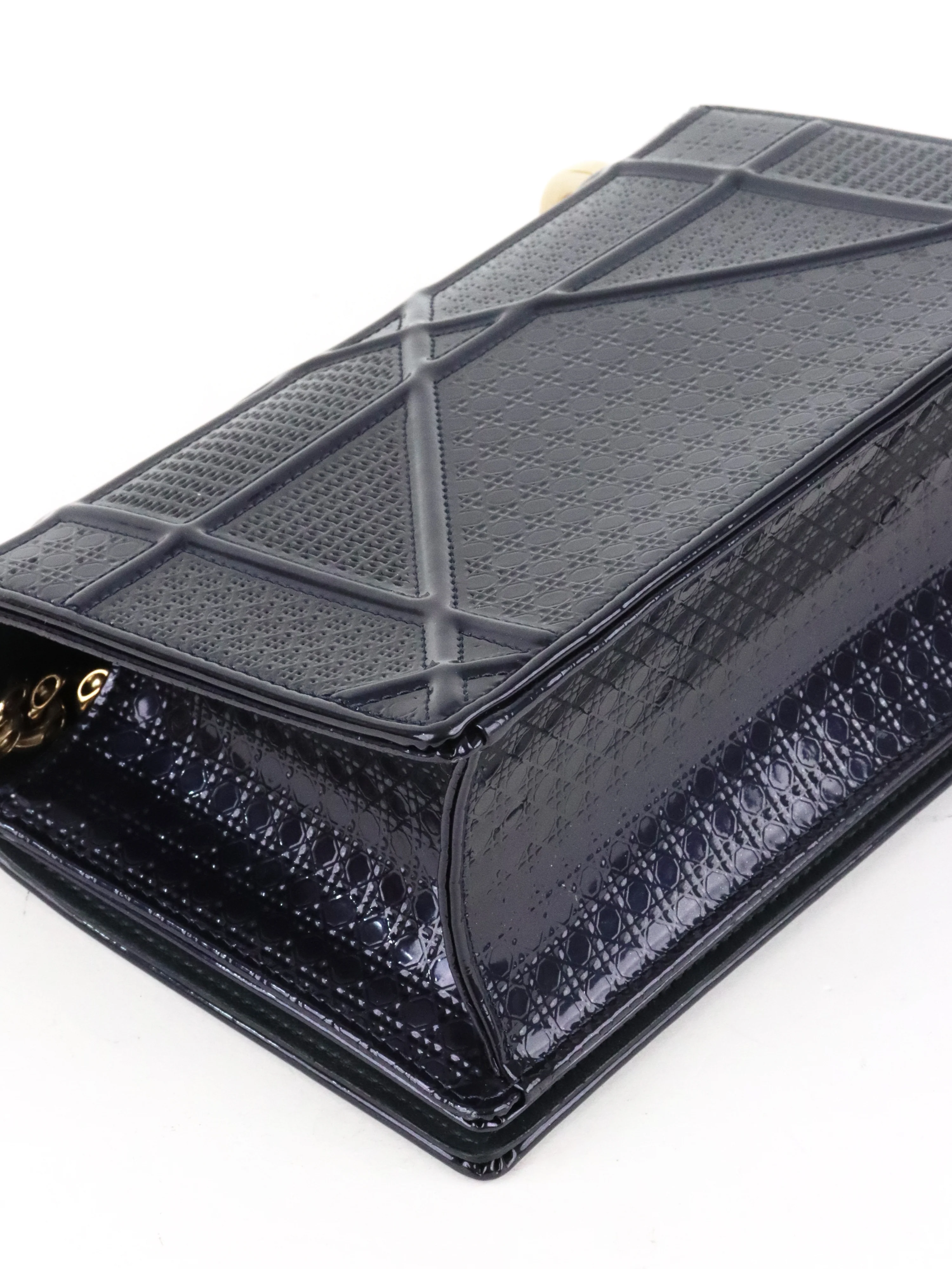 Dior Small Metallic Navy Diorama Bag LGHW