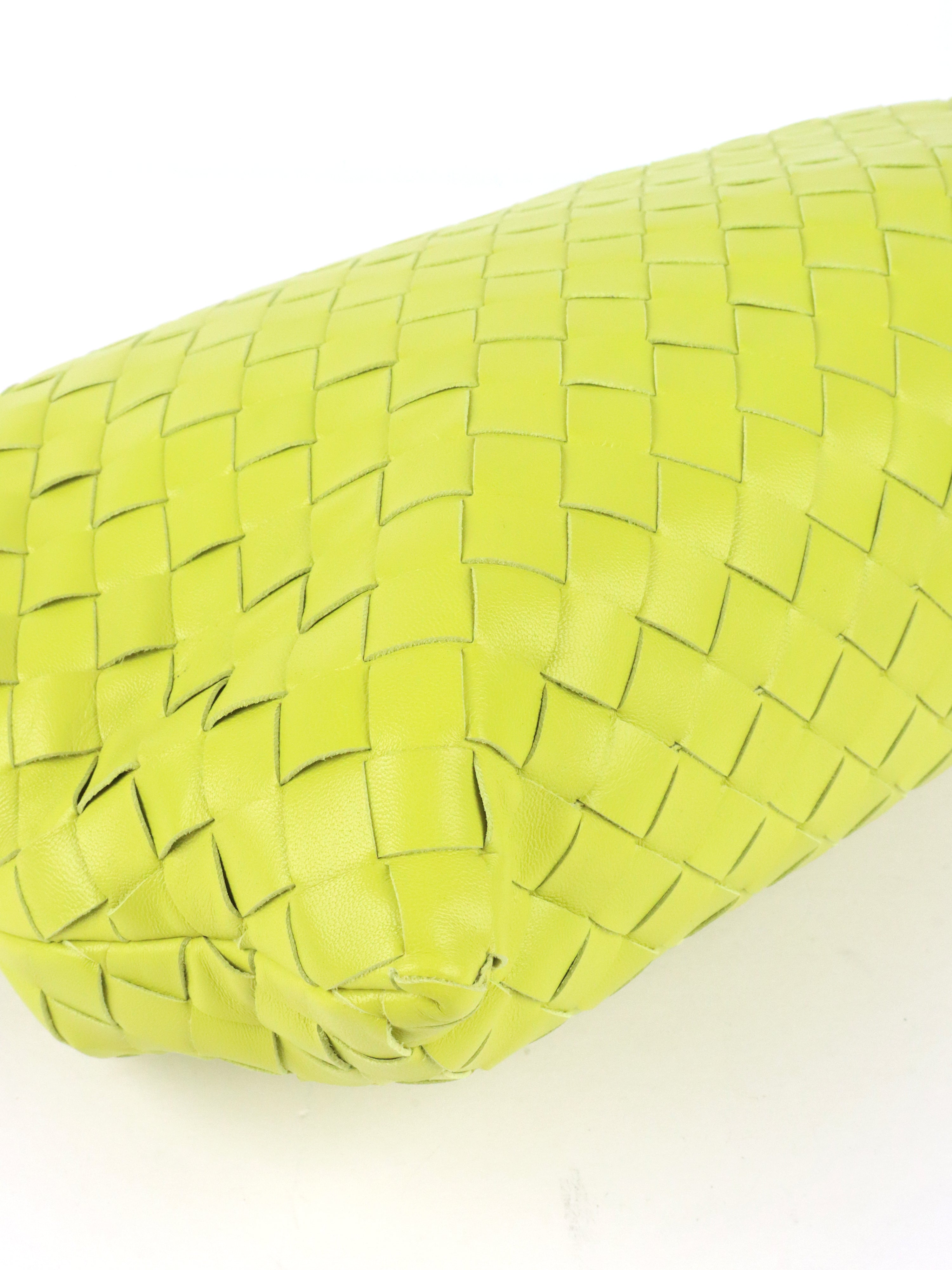 Bottega Veneta Green Kiwi Intrecciato Clutch