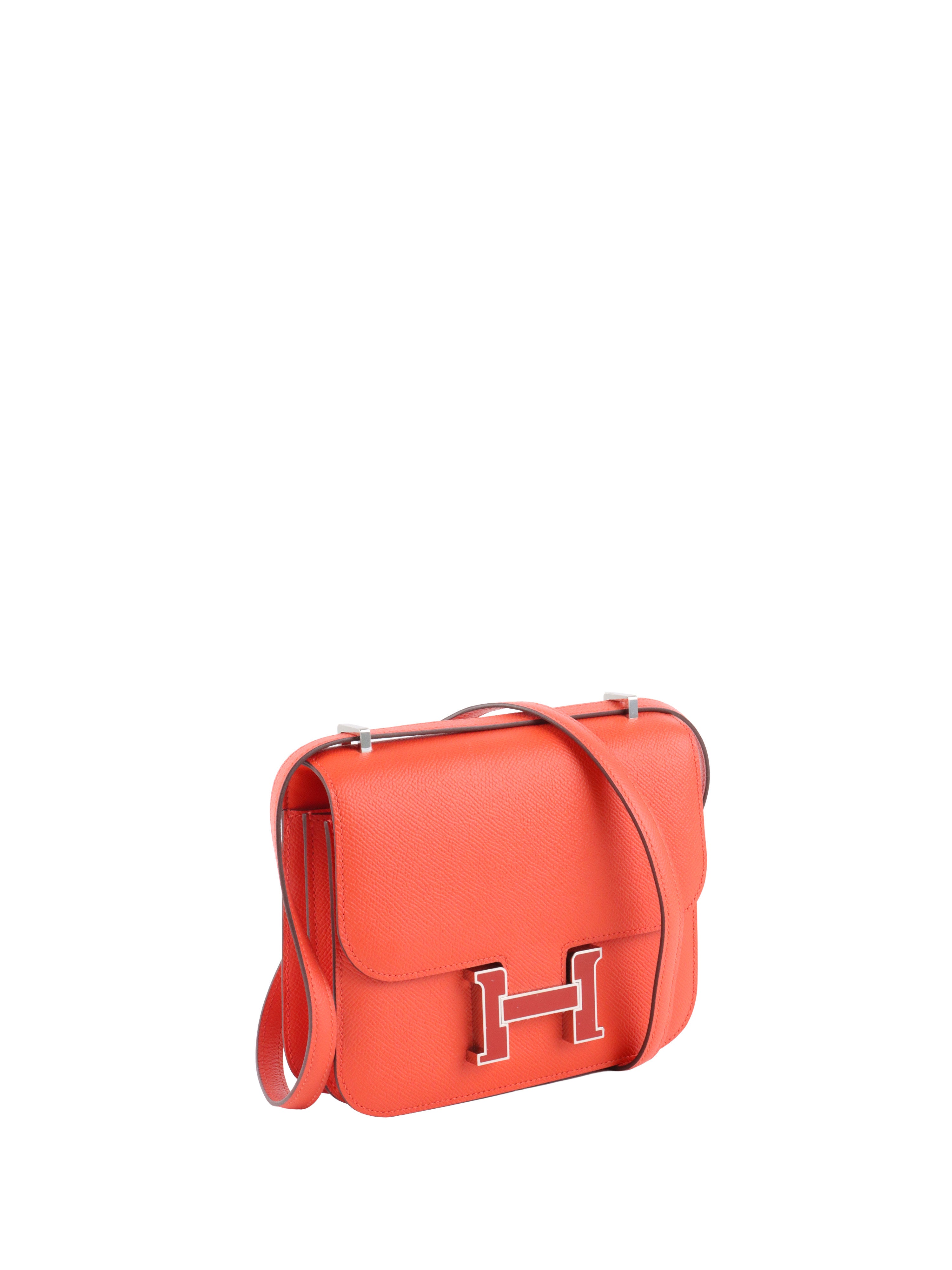 Hermes Constance 18 Epsom Sanguine Enamel and Palladium Hardware