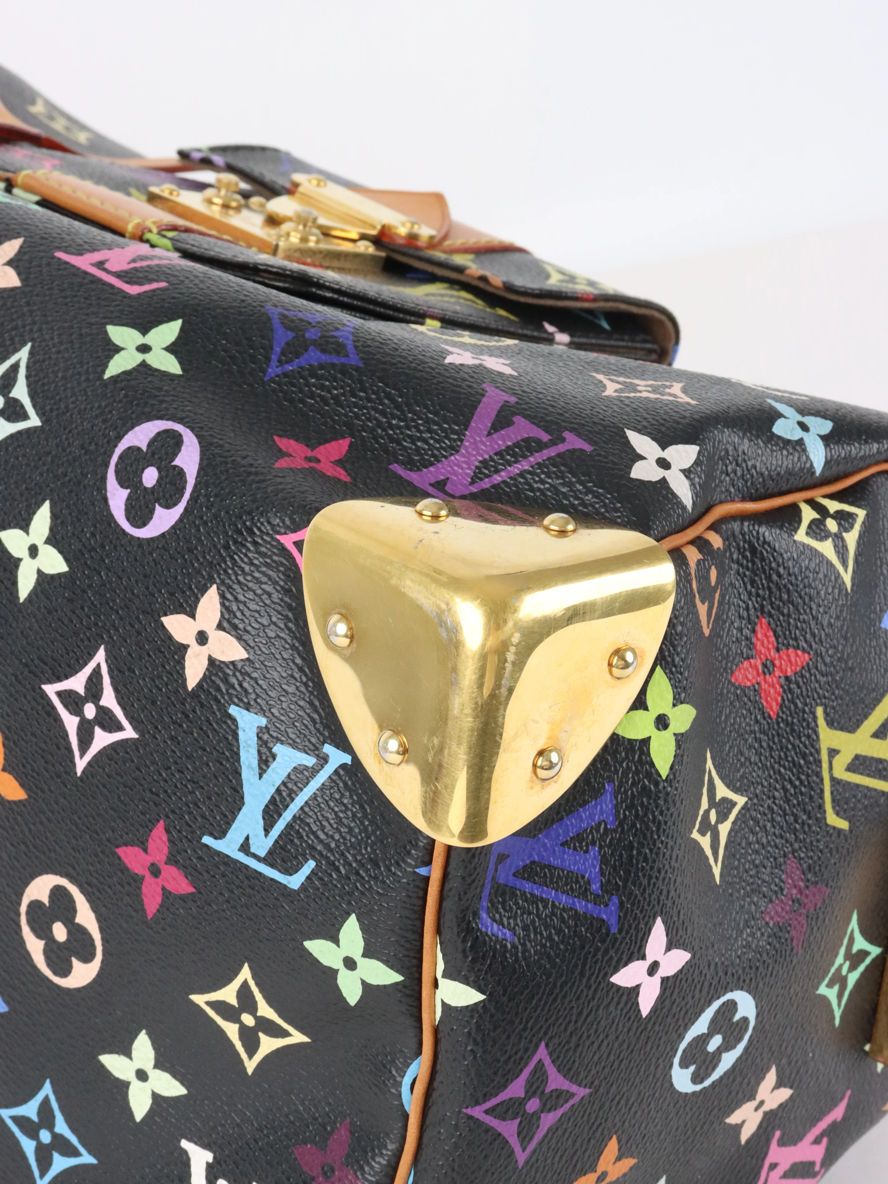 Louis Vuitton x Takashi Murakami Limited Edition Black Monogram Multicolor Speedy 30