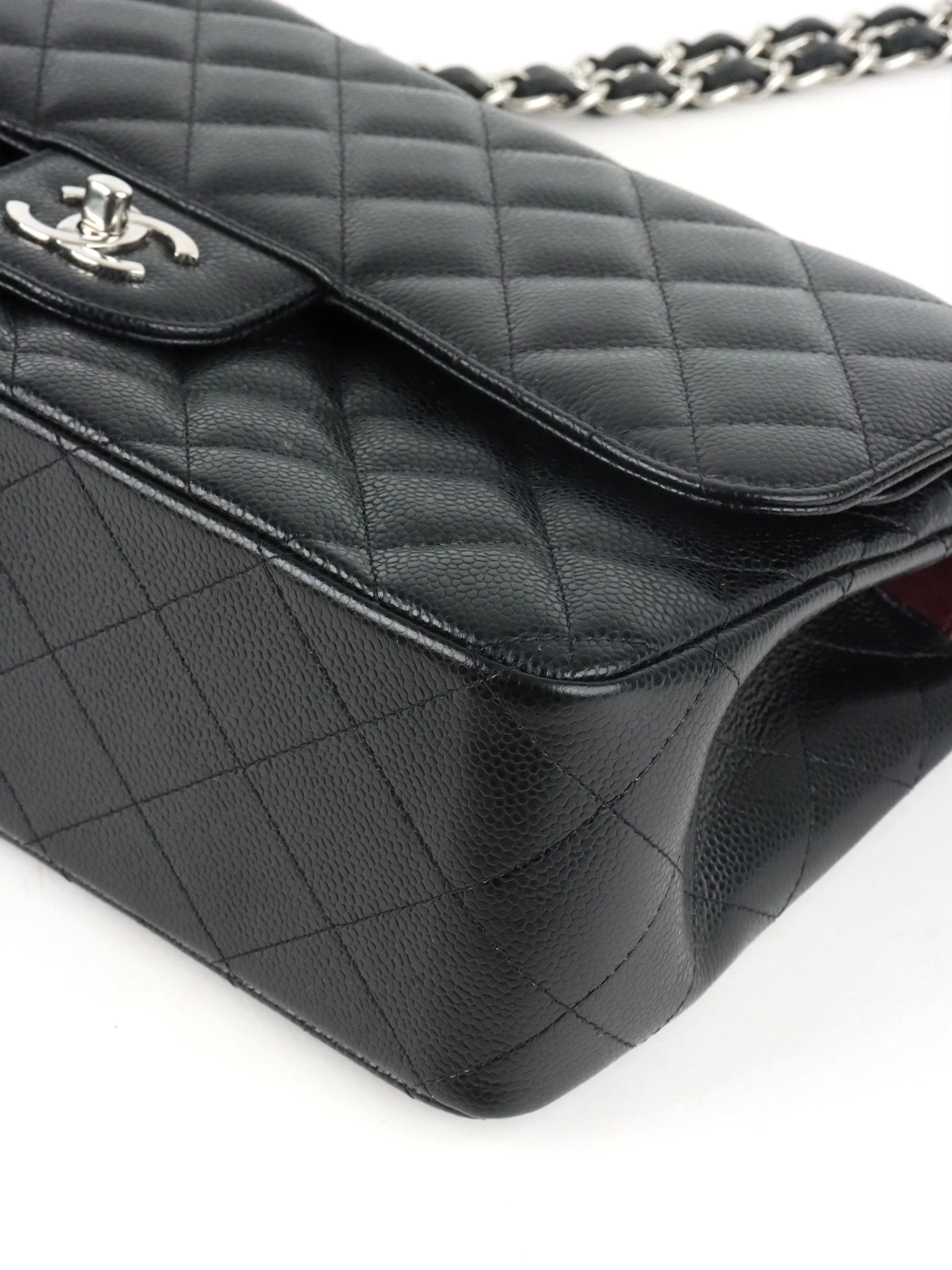 Chanel Black Caviar Jumbo Classic Flap SHW