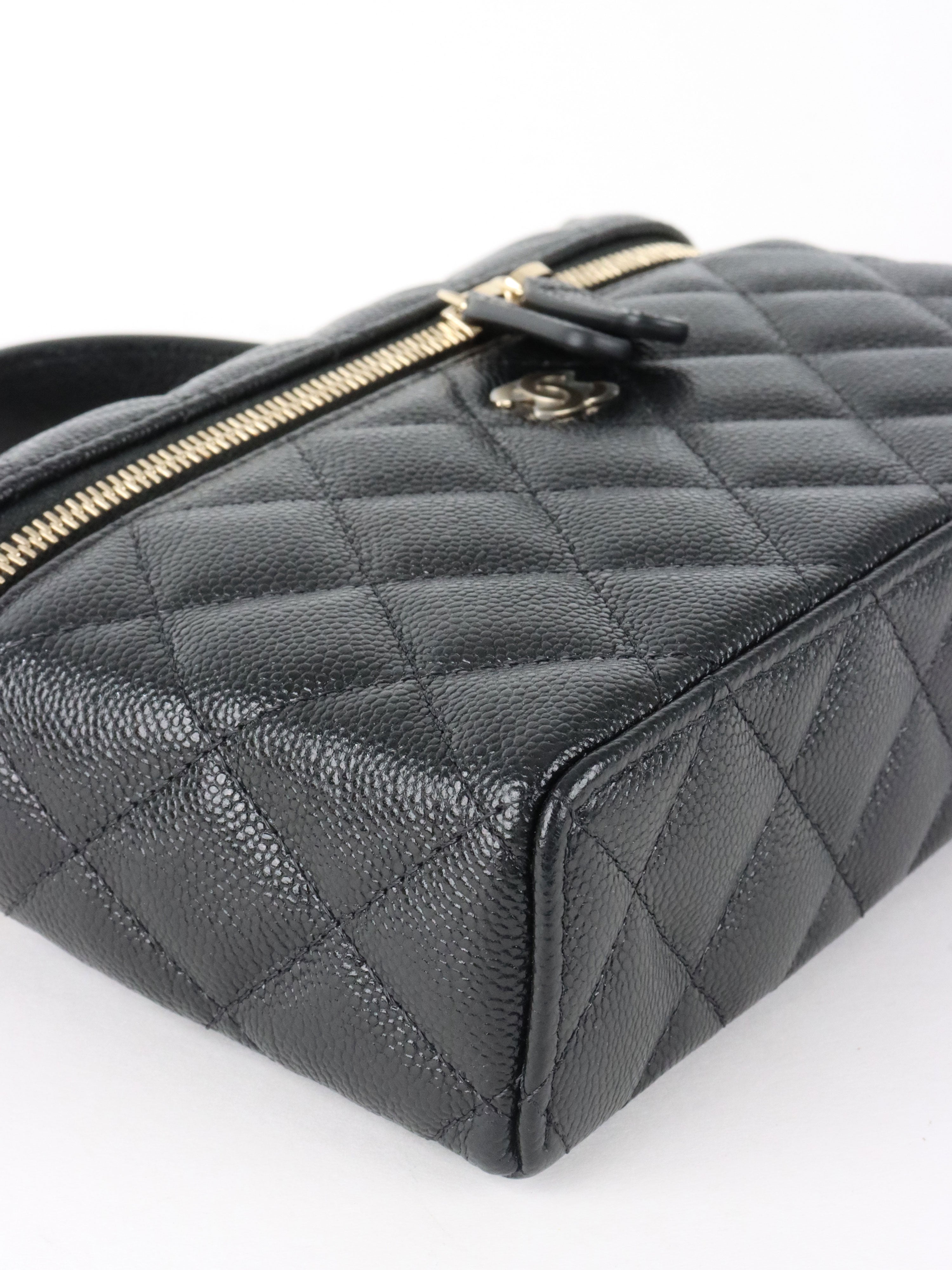 Chanel Black Caviar Classic Vanity With Chain