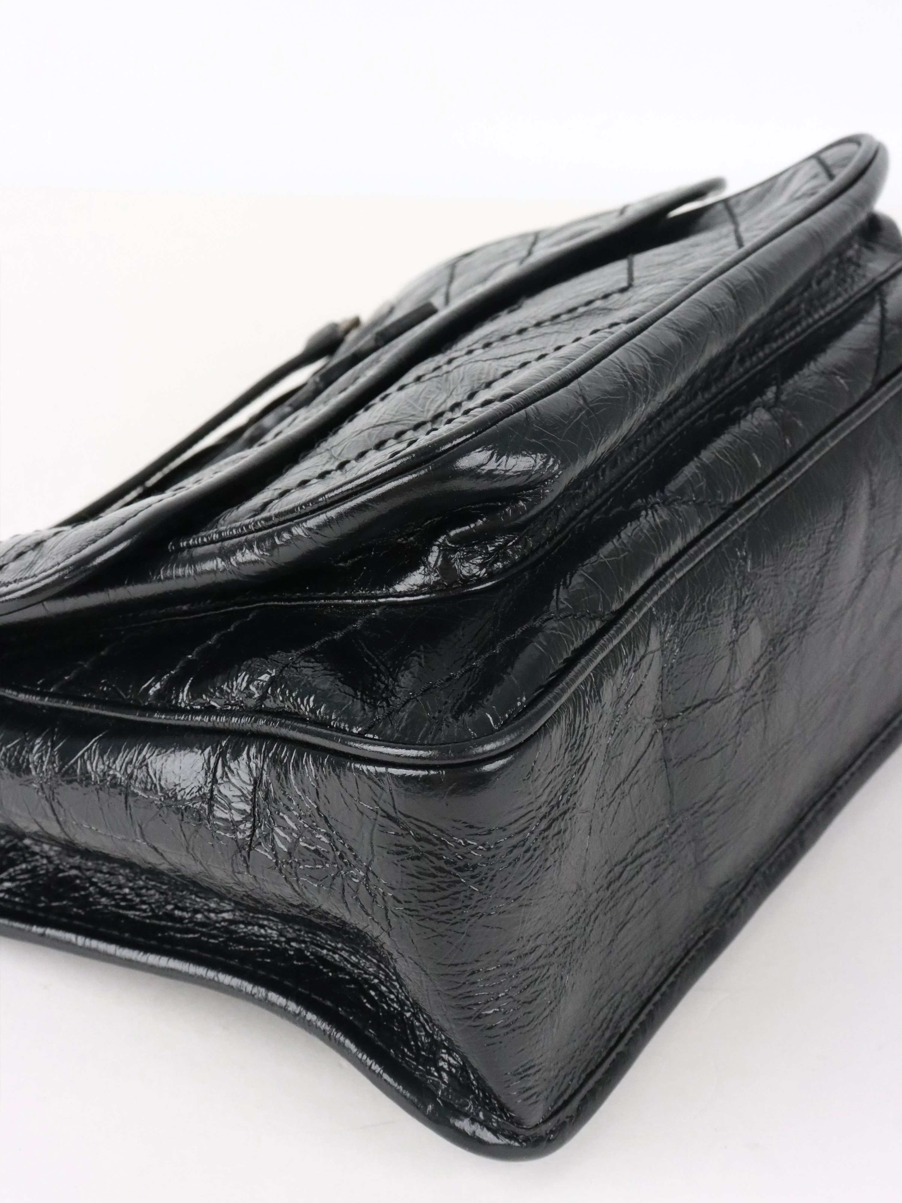 Saint Laurent Black Vintage Leather Medium Niki Bag