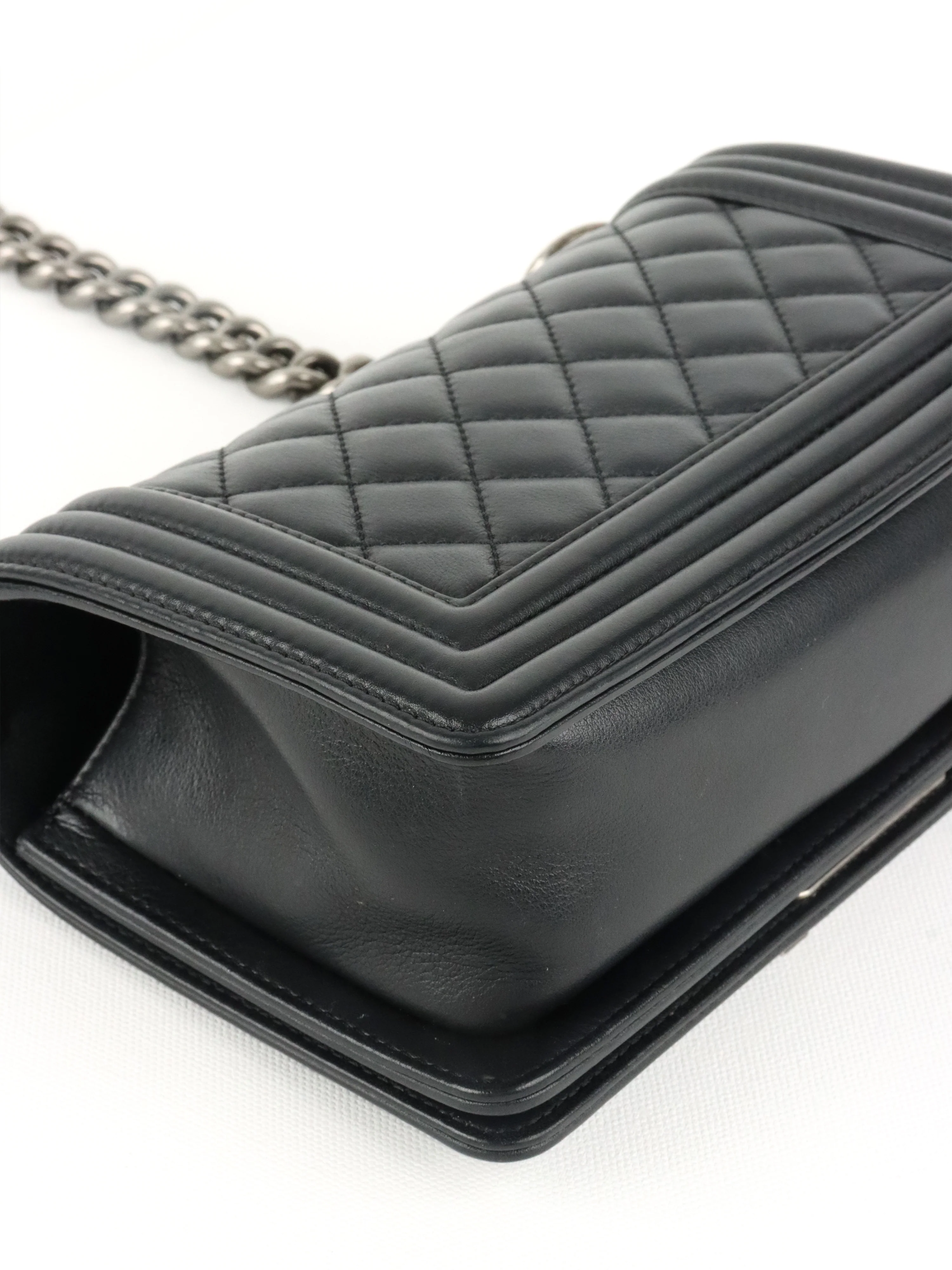 Chanel Small Black Lambskin Boy Bag