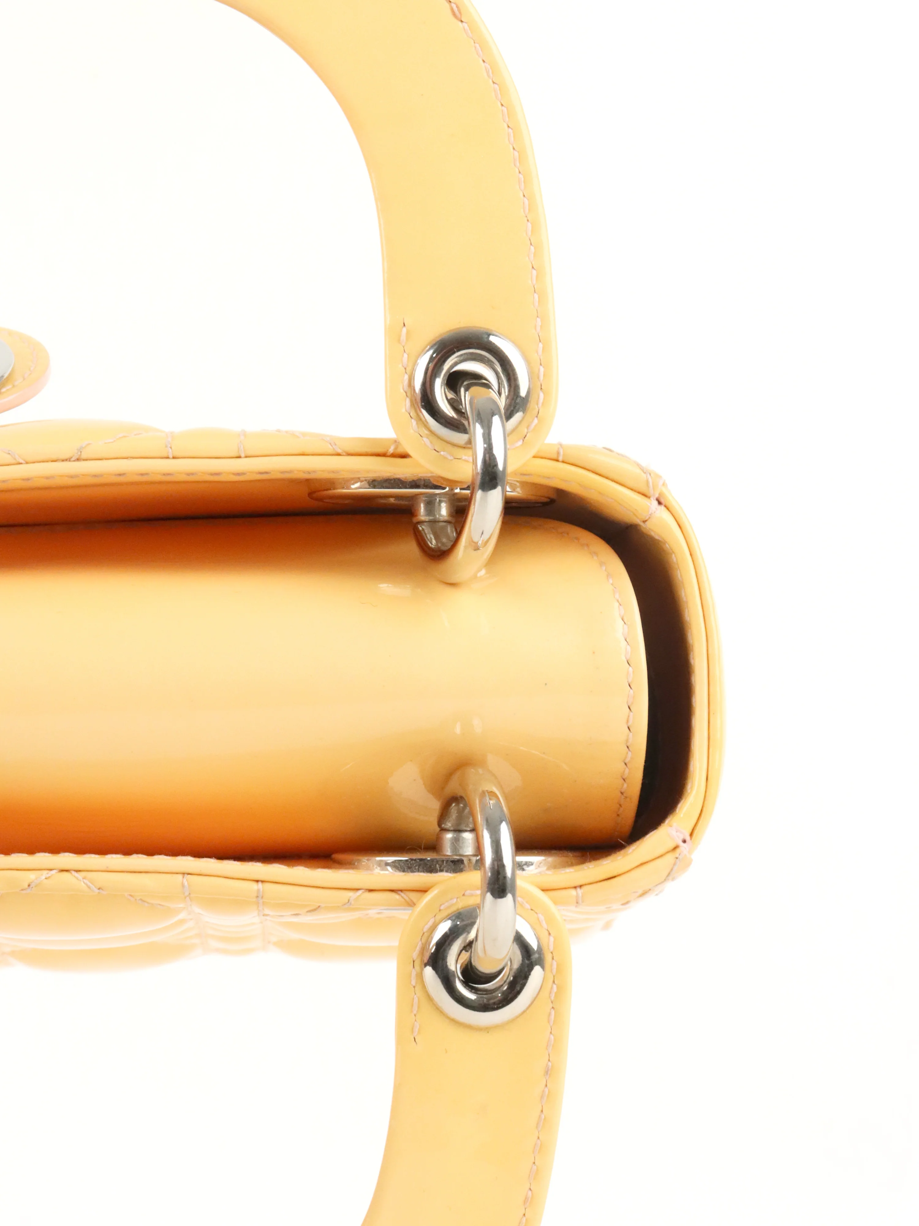 Dior Patent Beige Mini Lady Dior Bag SHW