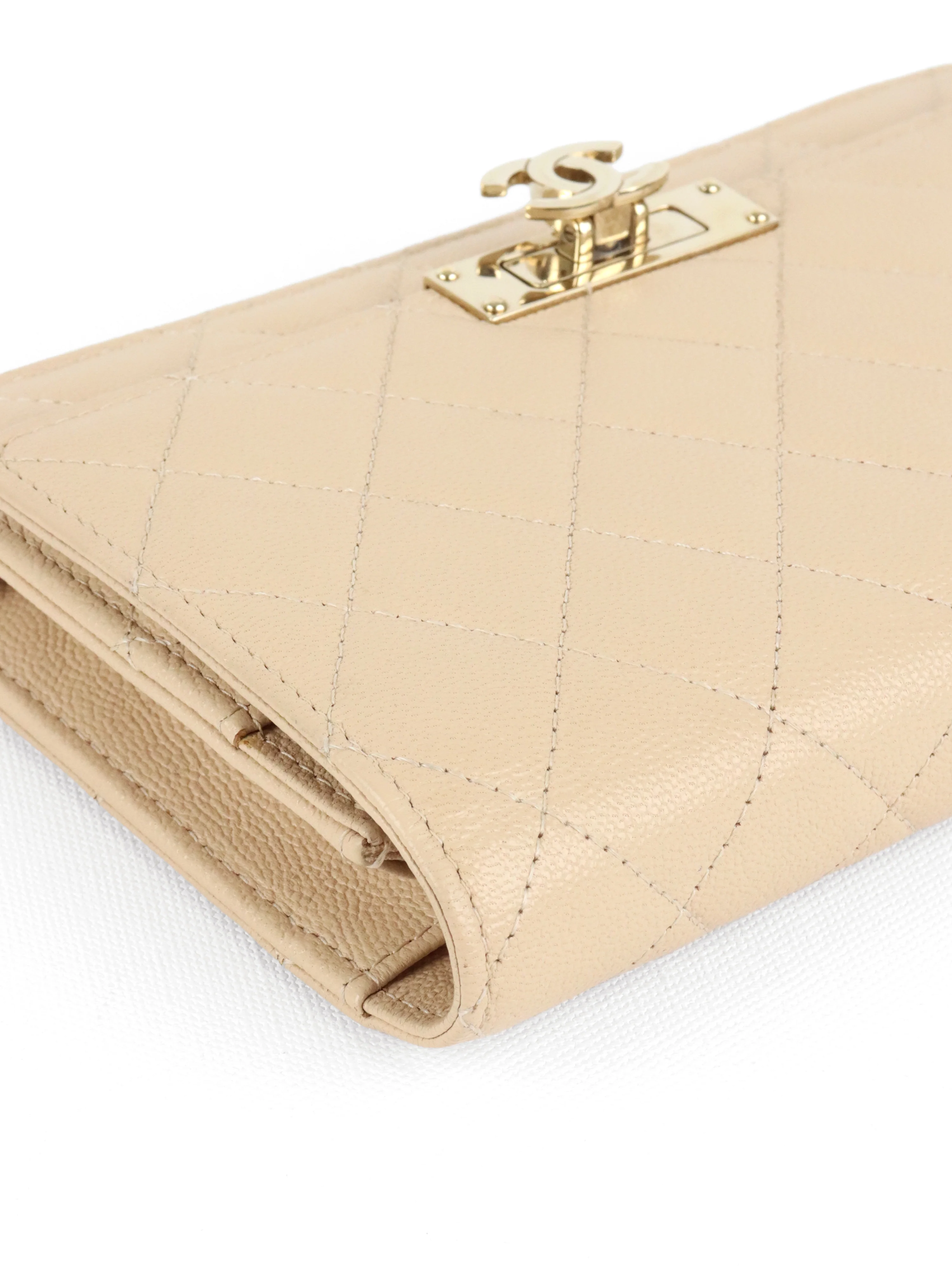 Chanel Beige Double CC Wallet on Chain LGHW