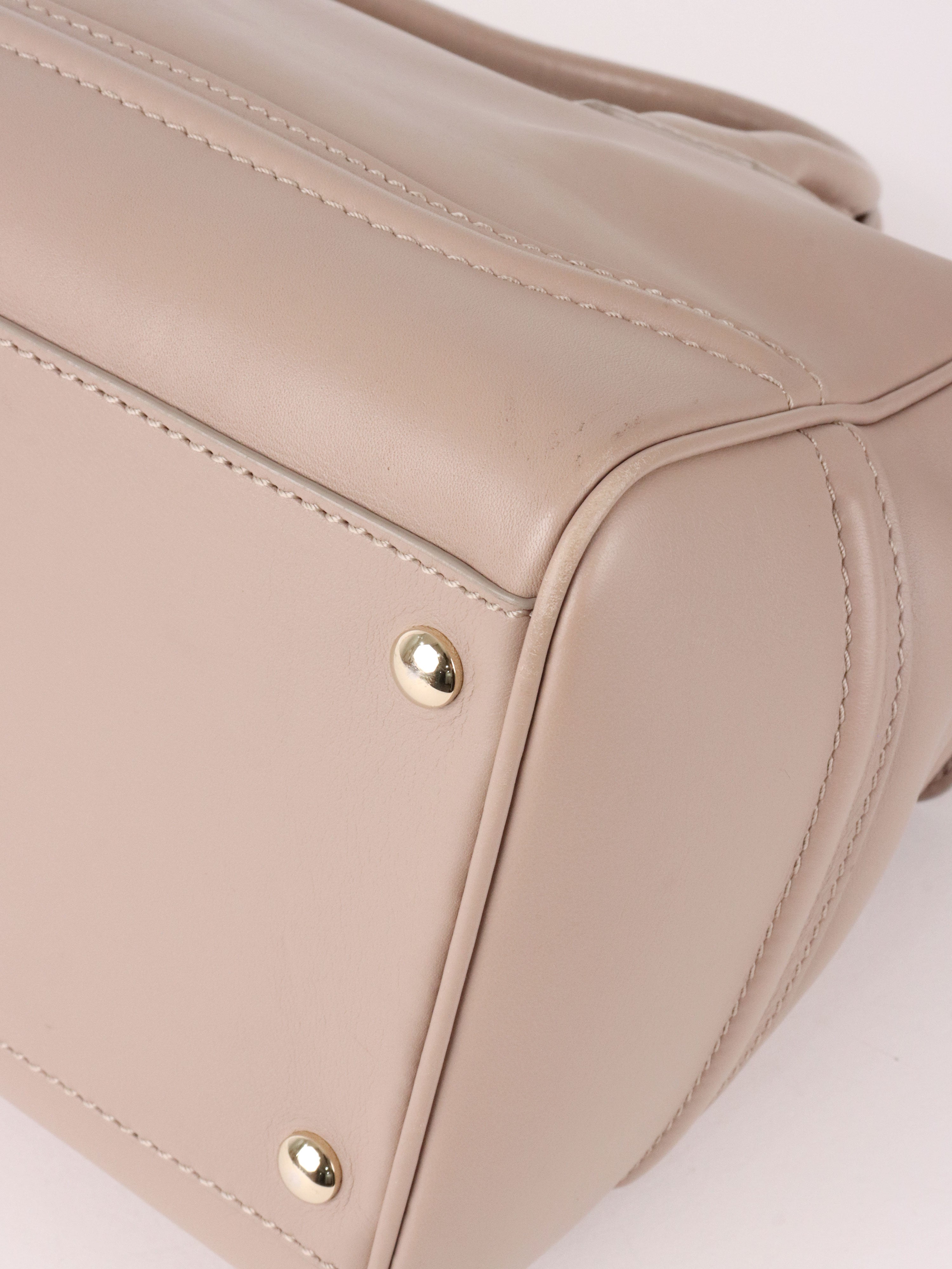 Versace Nude Leather Palazzo Empire Tote