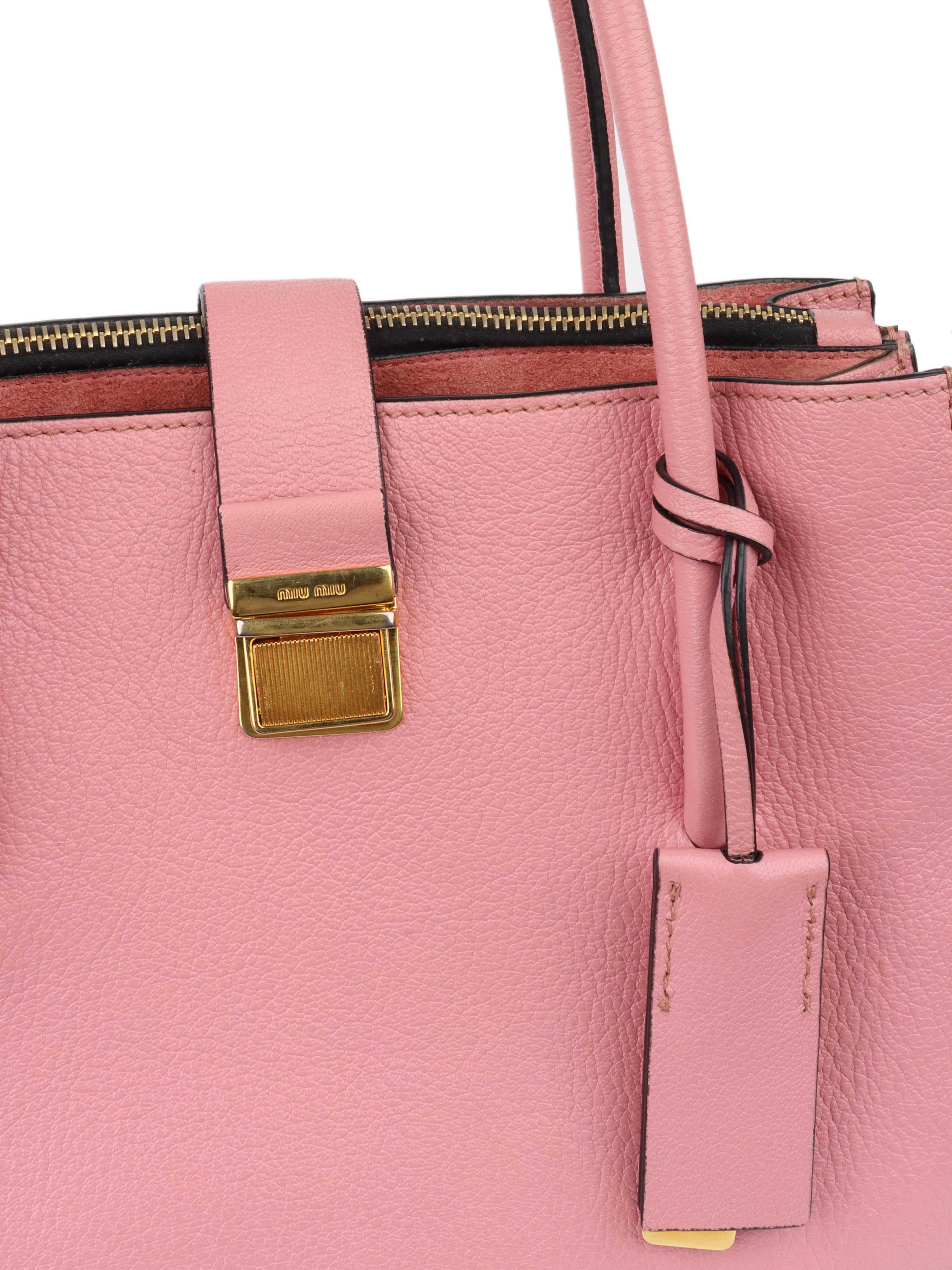 Miu Miu Pink Tote Shoulder Bag.