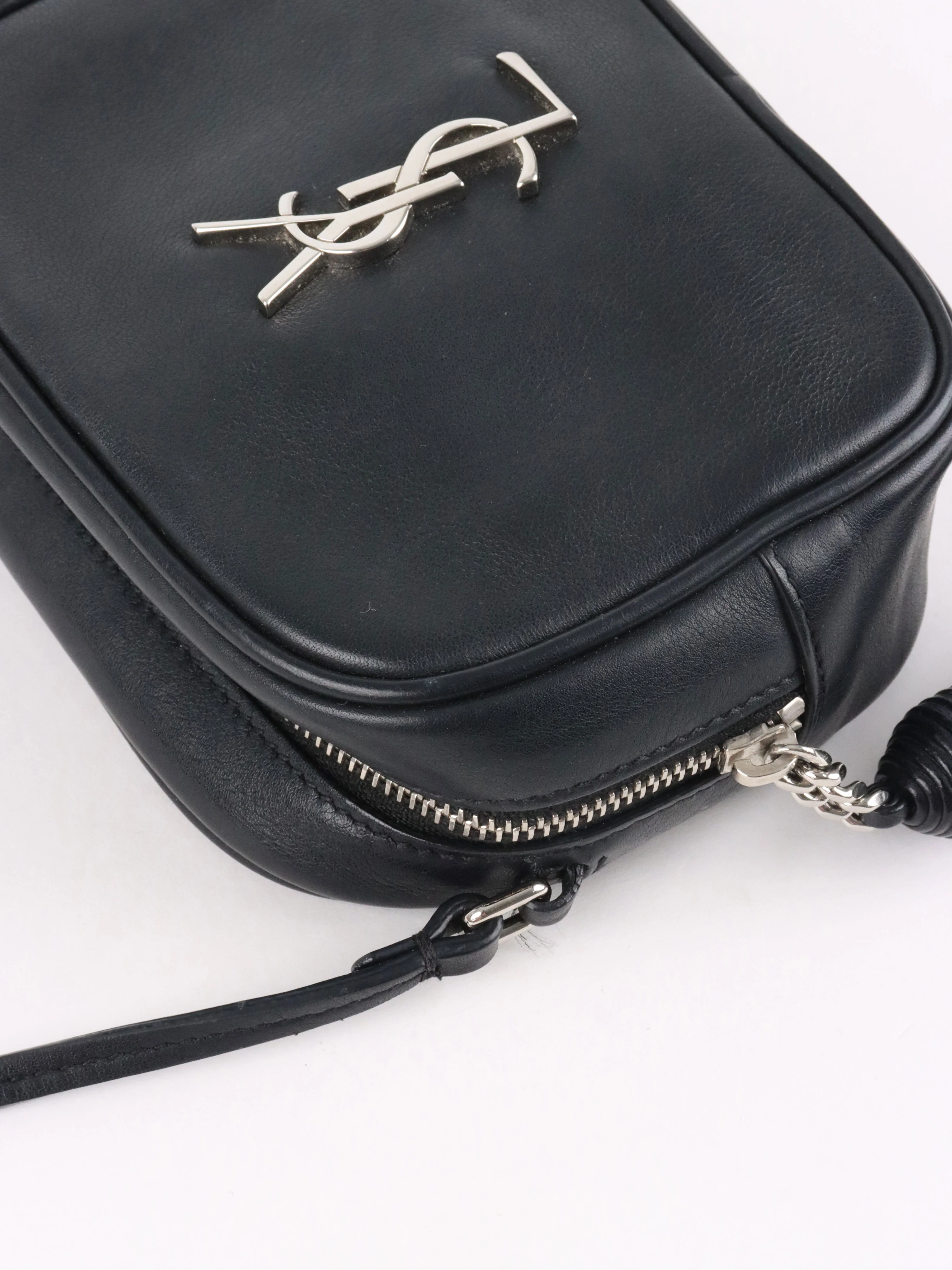 Saint Laurent Black Mini Blogger Tassel Crossbody Bag