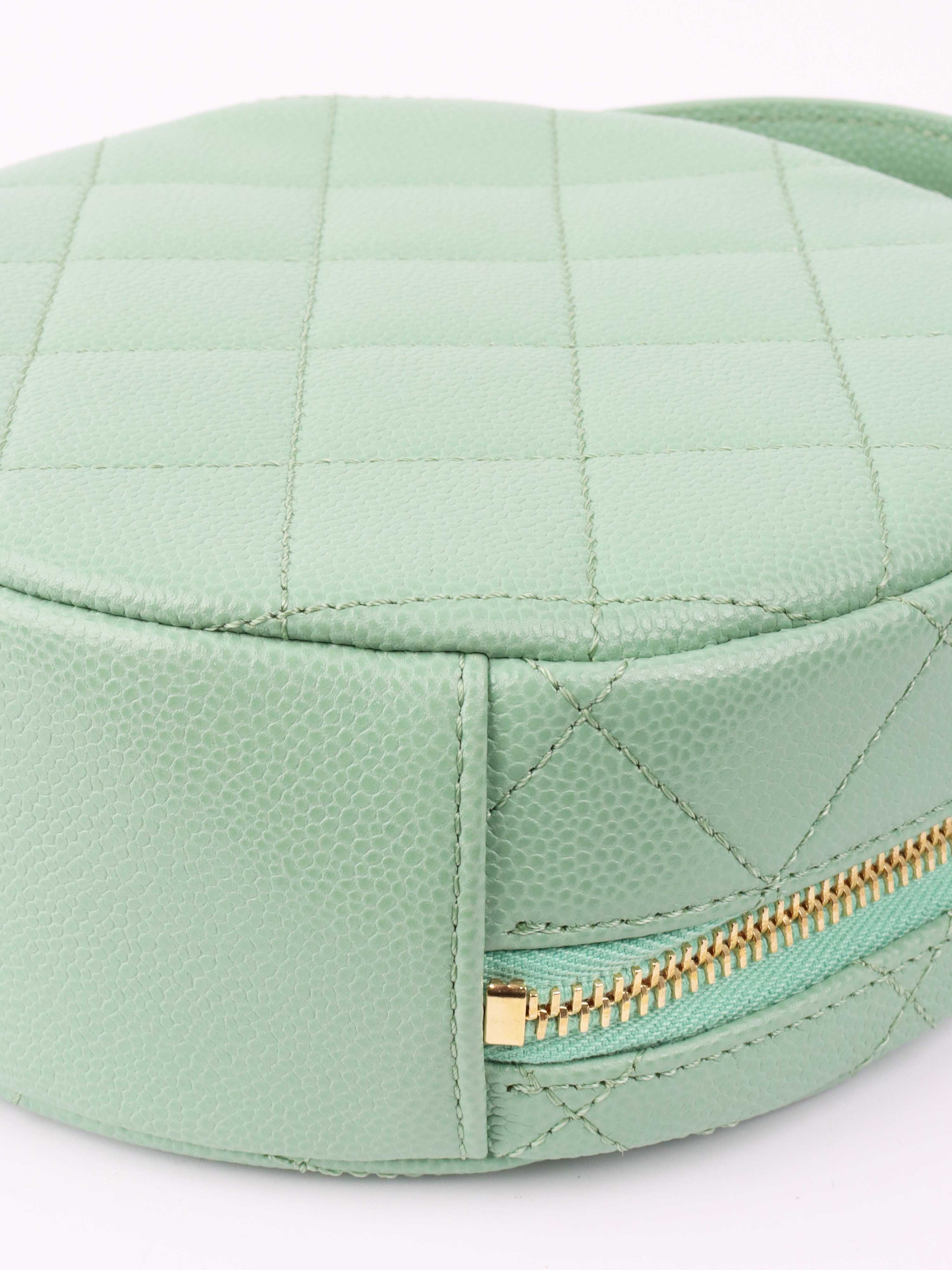 Chanel Green Round Vanity Bag.