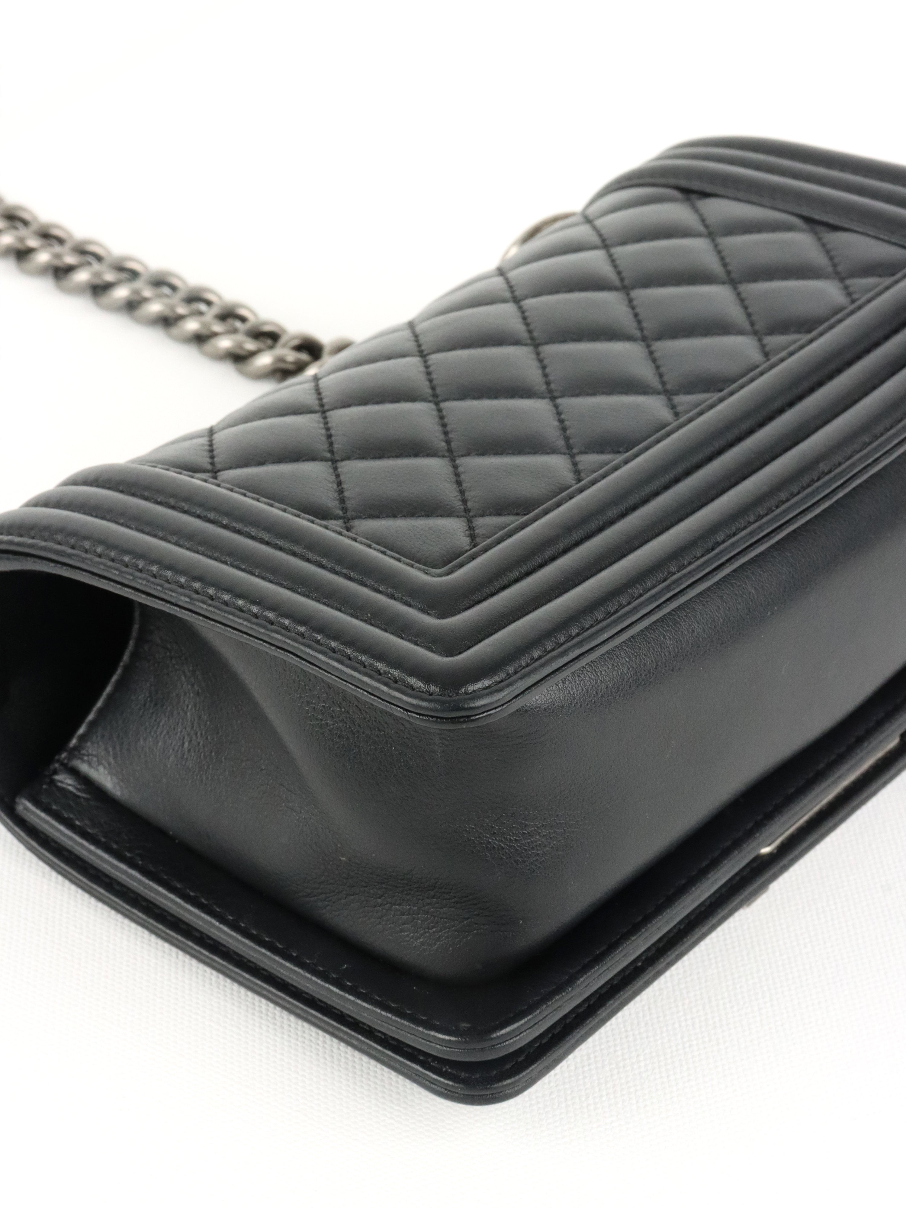 Chanel Black Caviar Boy Wallet On Chain GHW