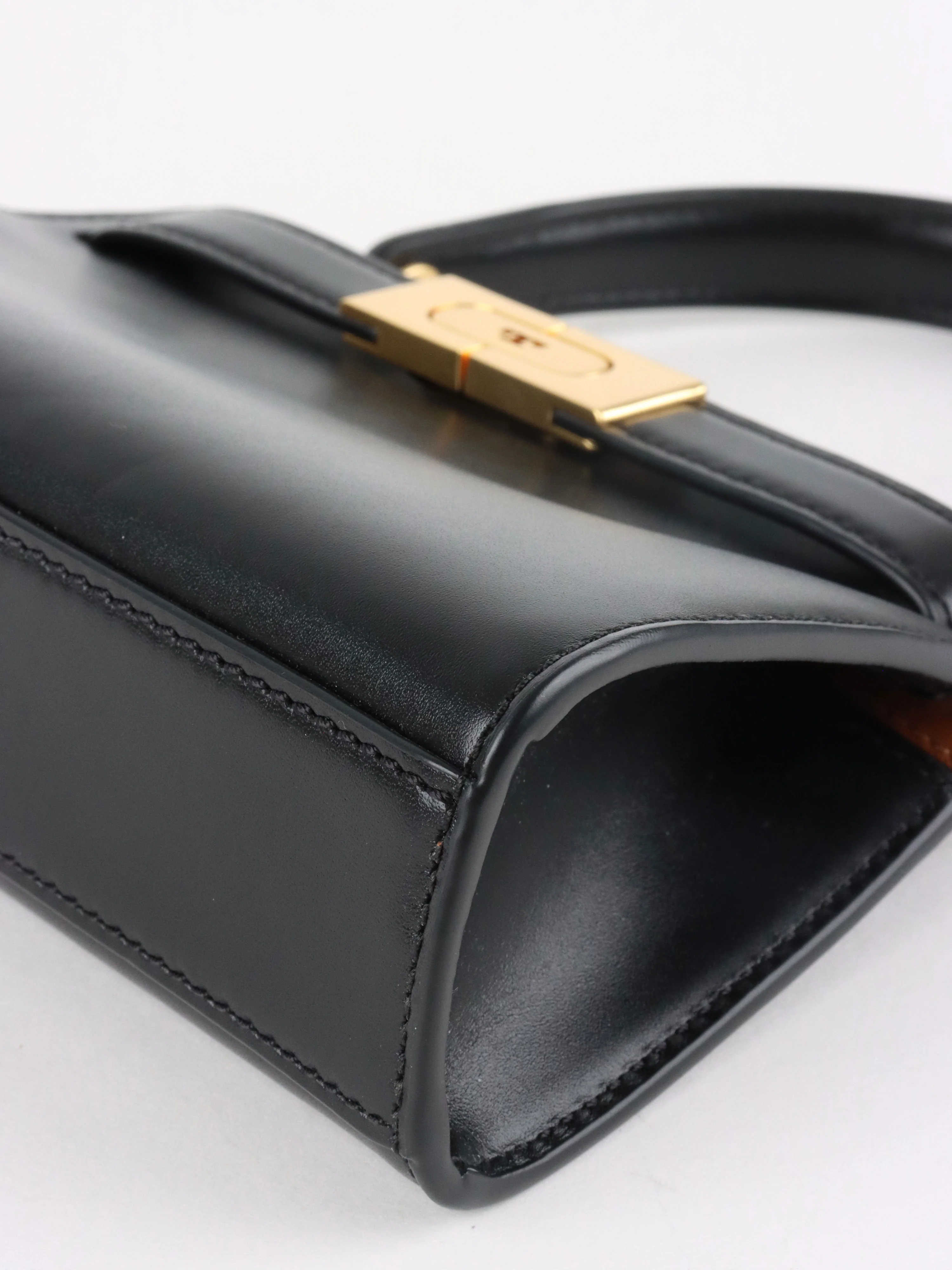 Tory Burch Black Mini Lee Radziwill Top Handle Bag GHW