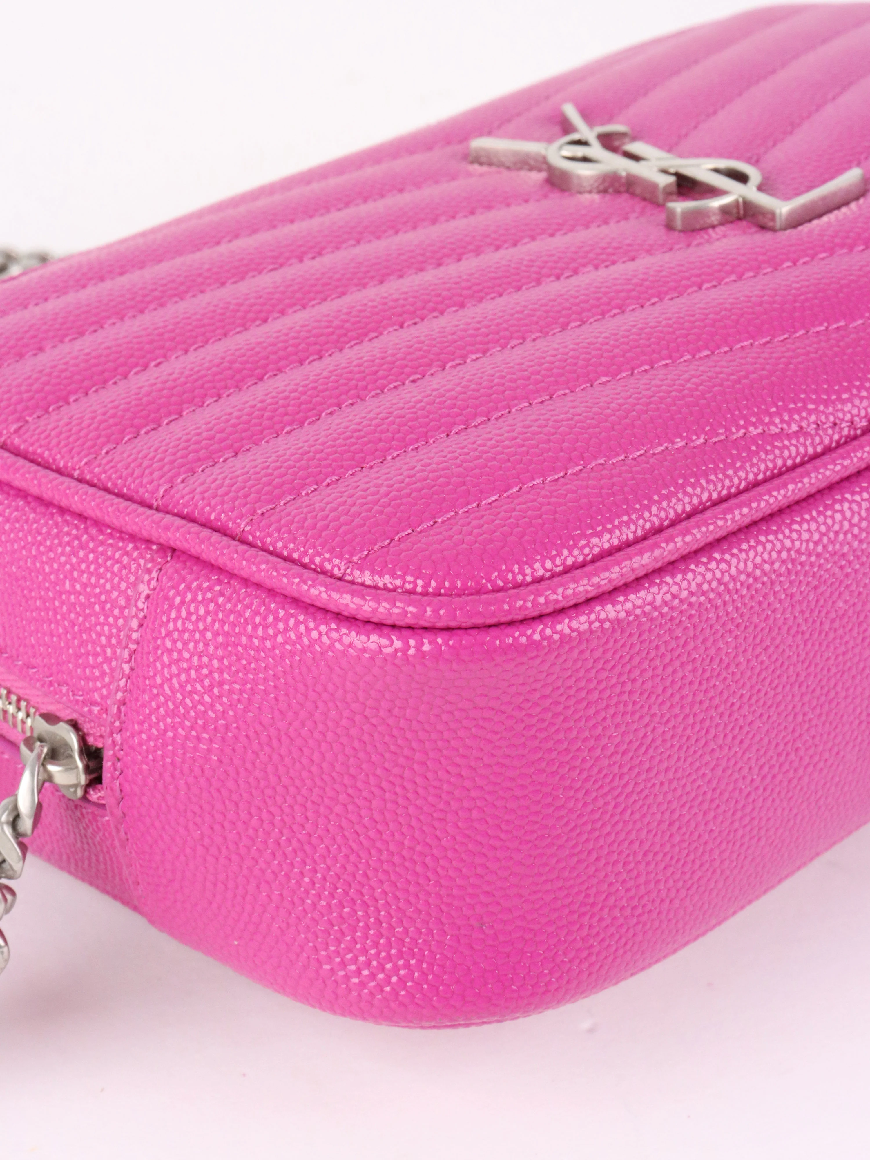 Saint Laurent Bright Pink Lou Mini Camera Bag