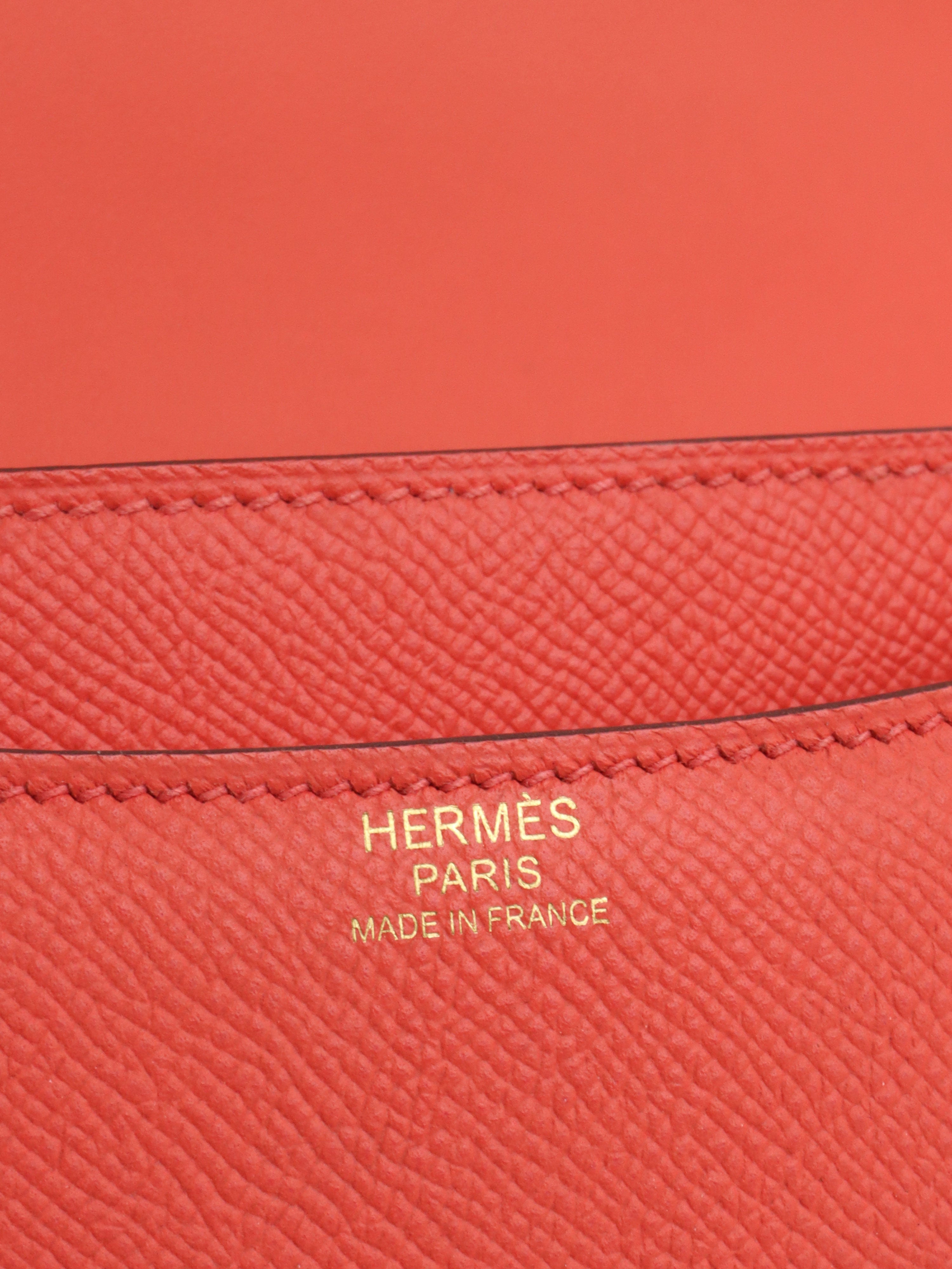 Hermes Rose Texas Epsom Constance 23 GHW  Stamp X.