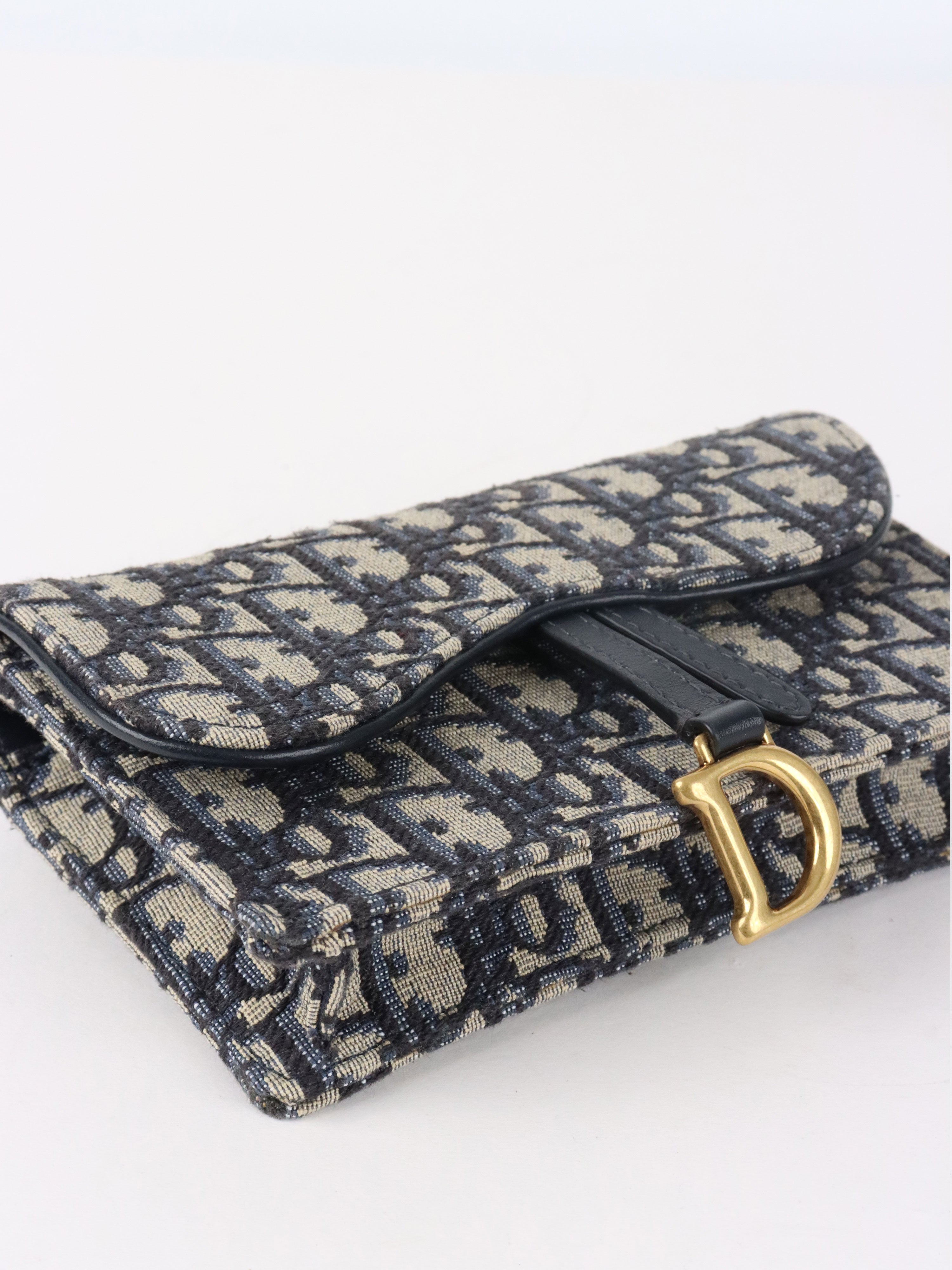 Dior Navy Oblique Saddle Belt Bag