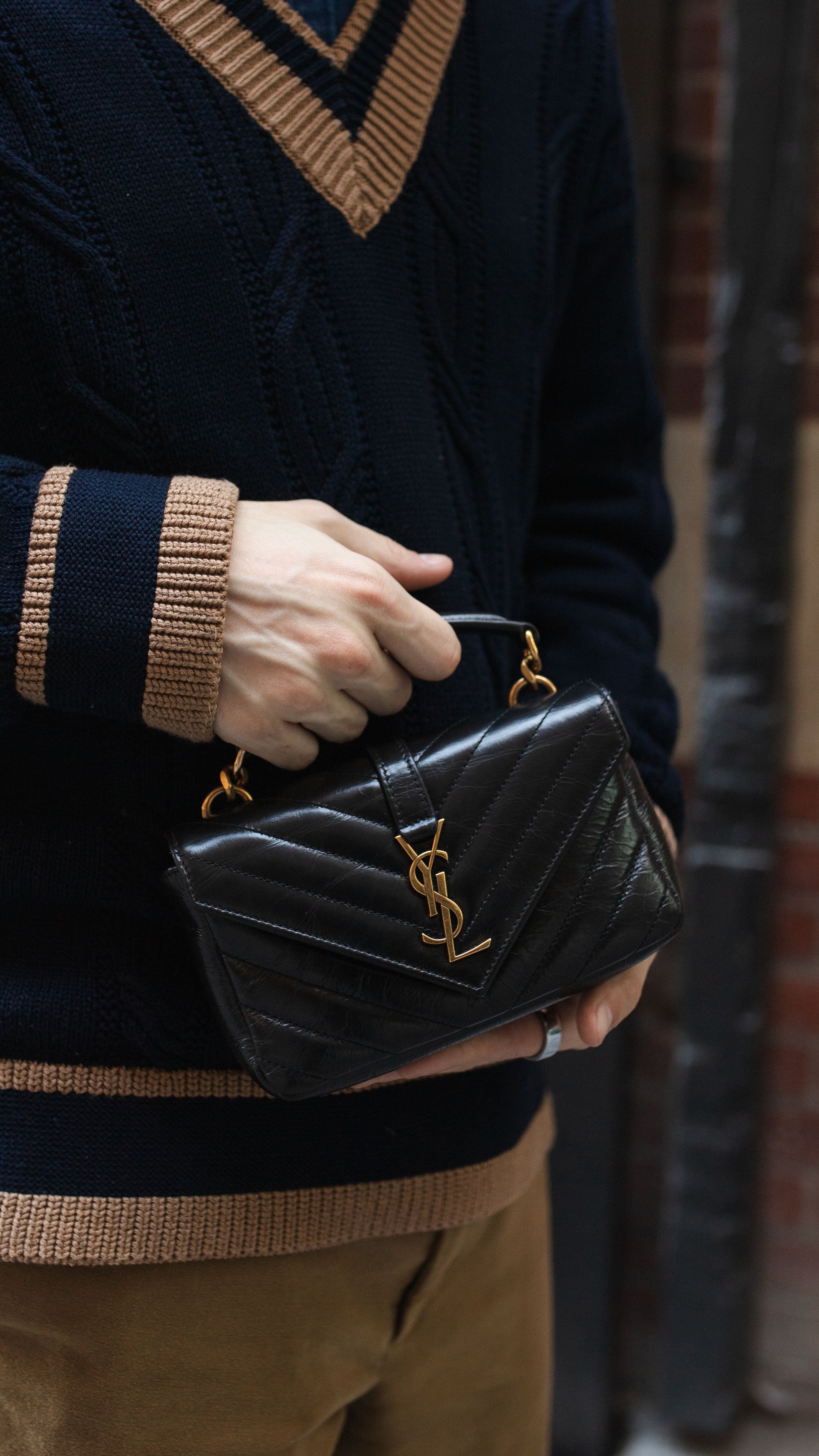 Saint Laurent Black College Mini Chain Bag