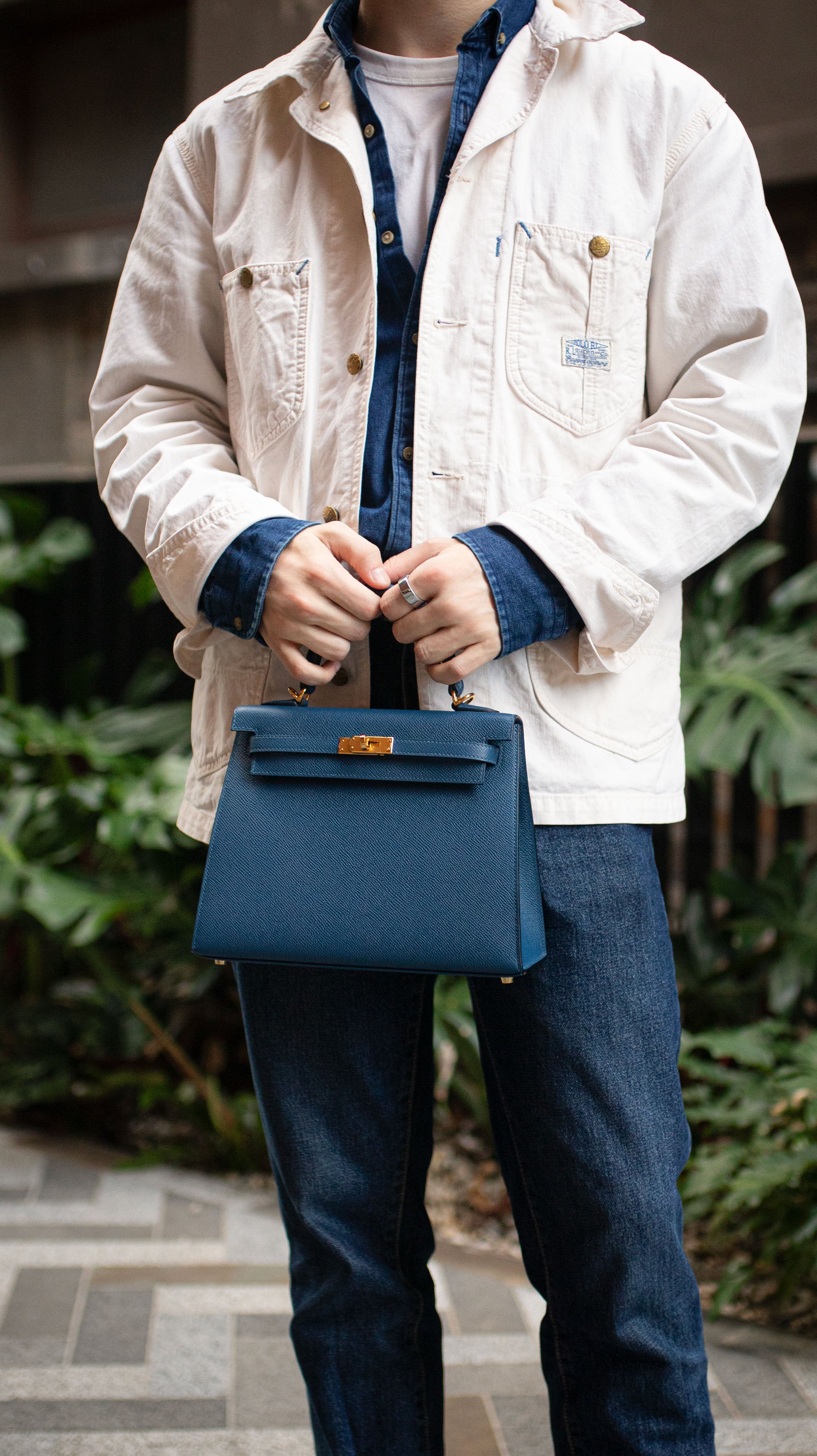 Hermes S4 Deep Blue Kelly 25 Epsom leather GHW Stamp D