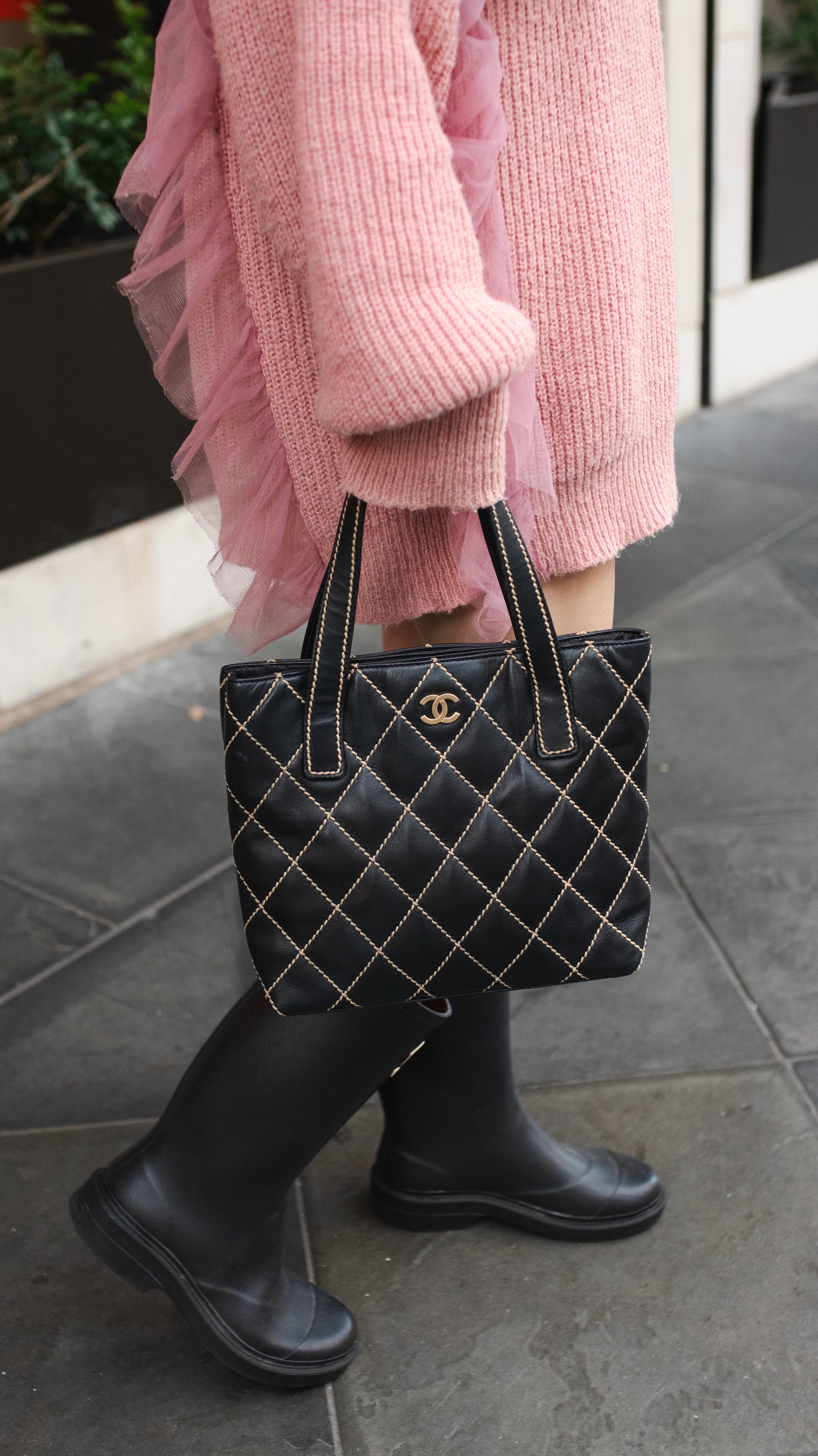 Chanel Black Wild Stitch Tote Bag
