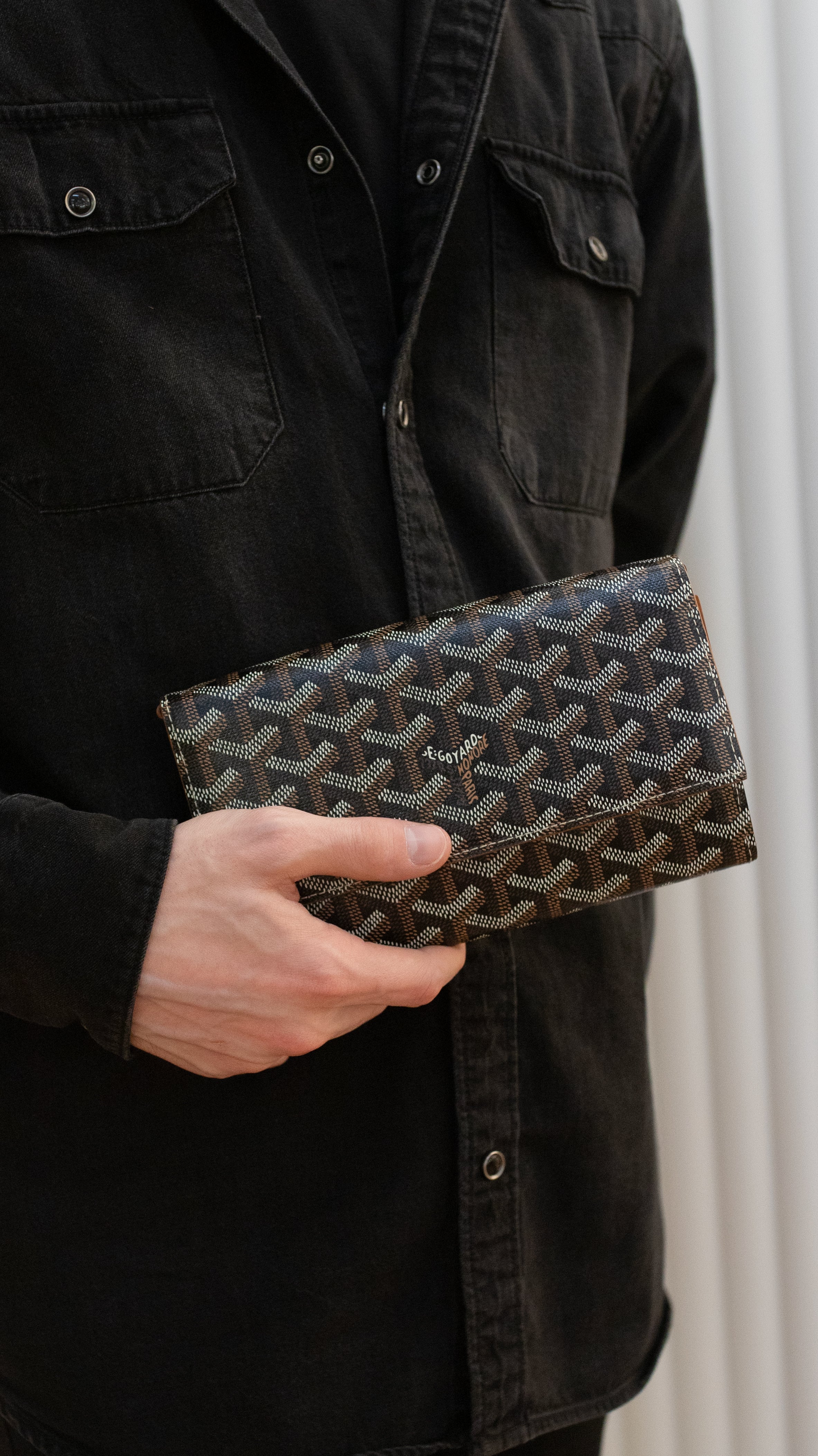 Goyard Brown Goyardine Varenne Continental Wallet on Strap