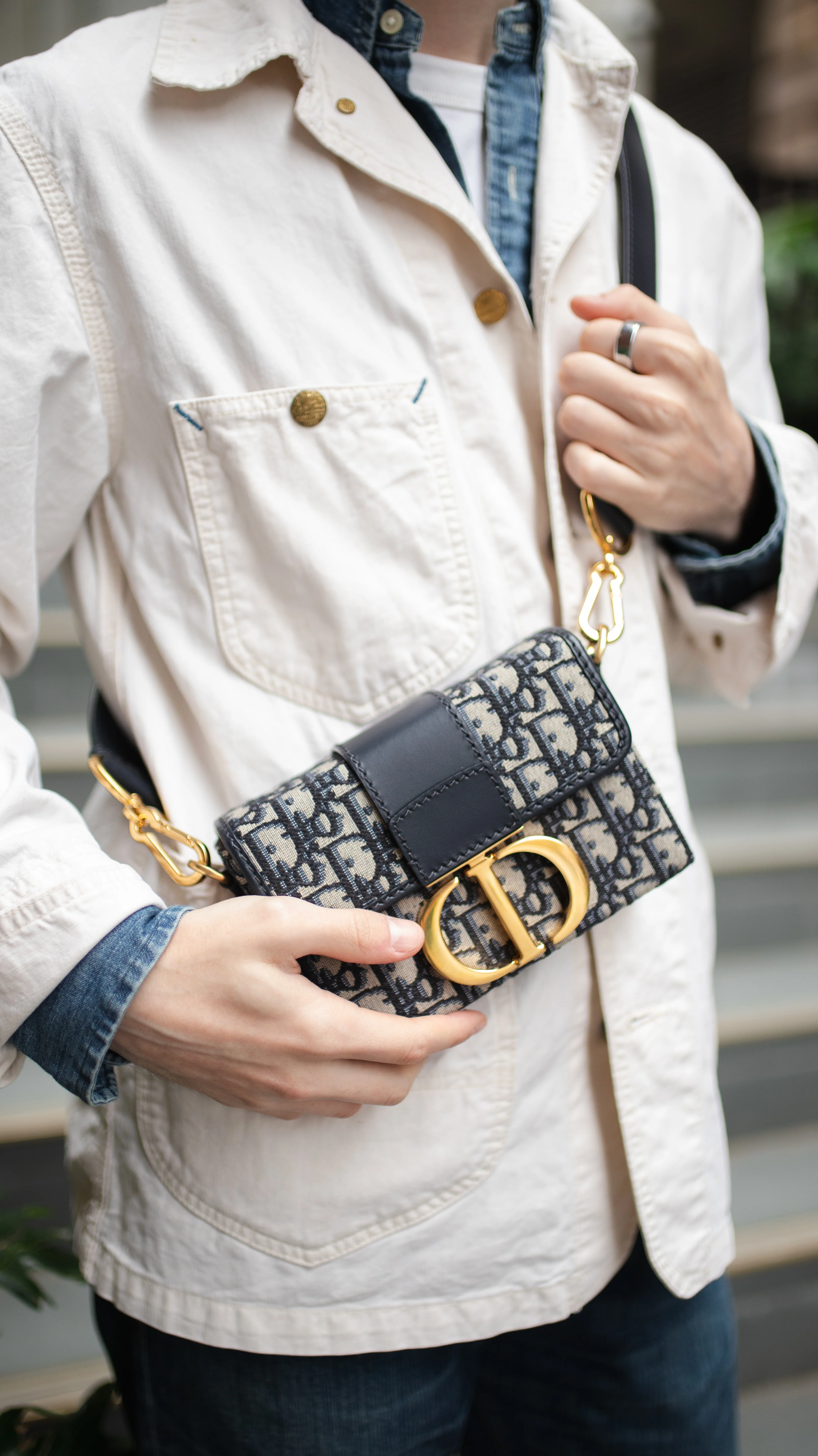 Dior Box 30 Montaigne Navy Oblique  Bag