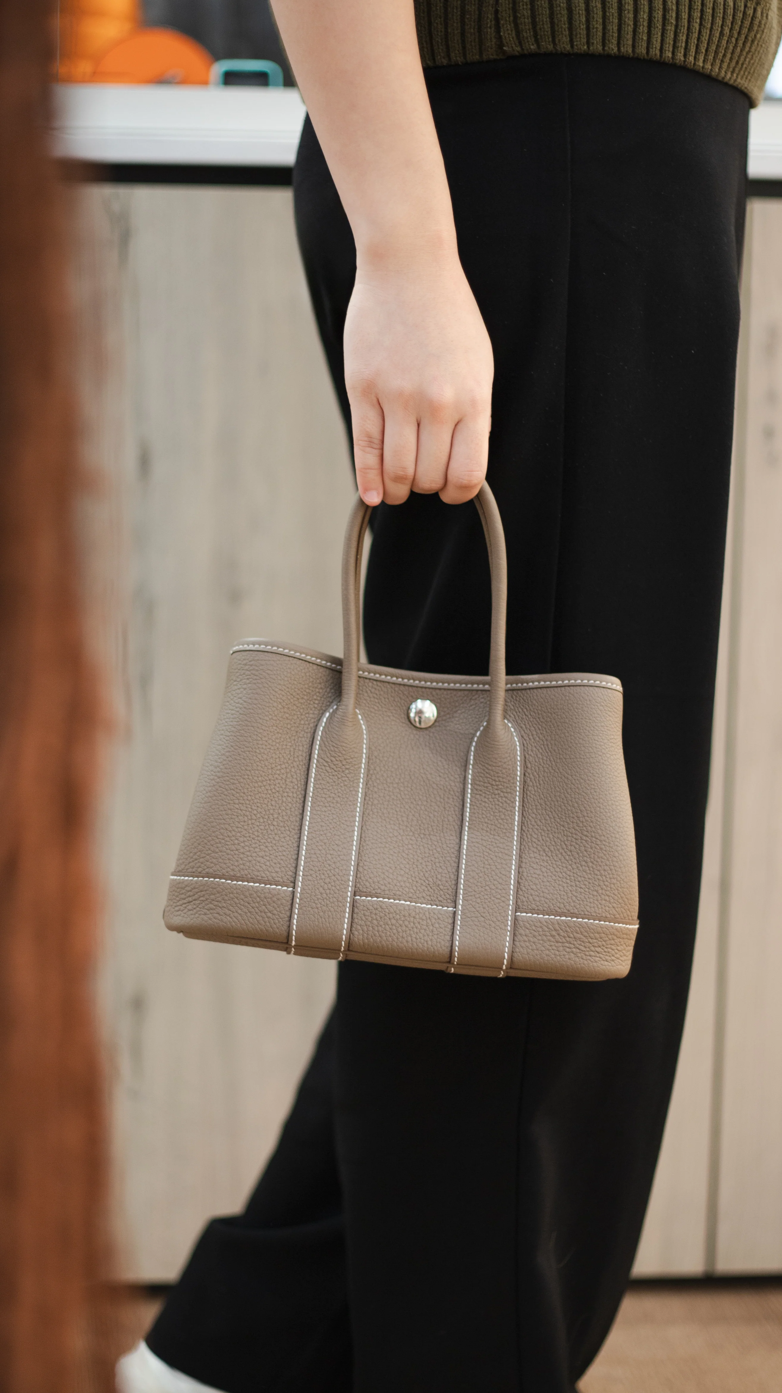 Hermes Etoupe Togo Sac Neo Garden Party 23
