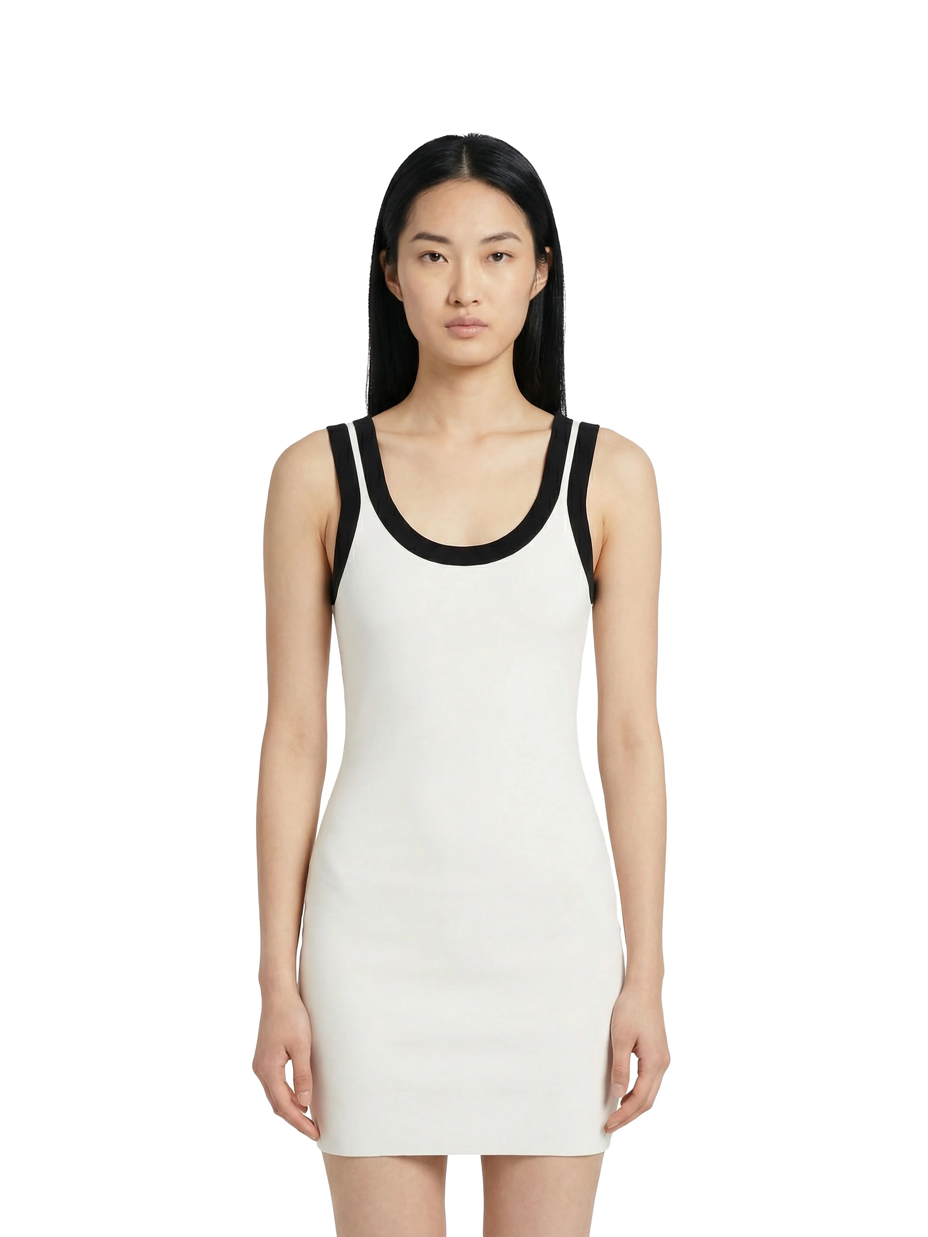 Alexander Wang Logo Trim White Mini Dress.