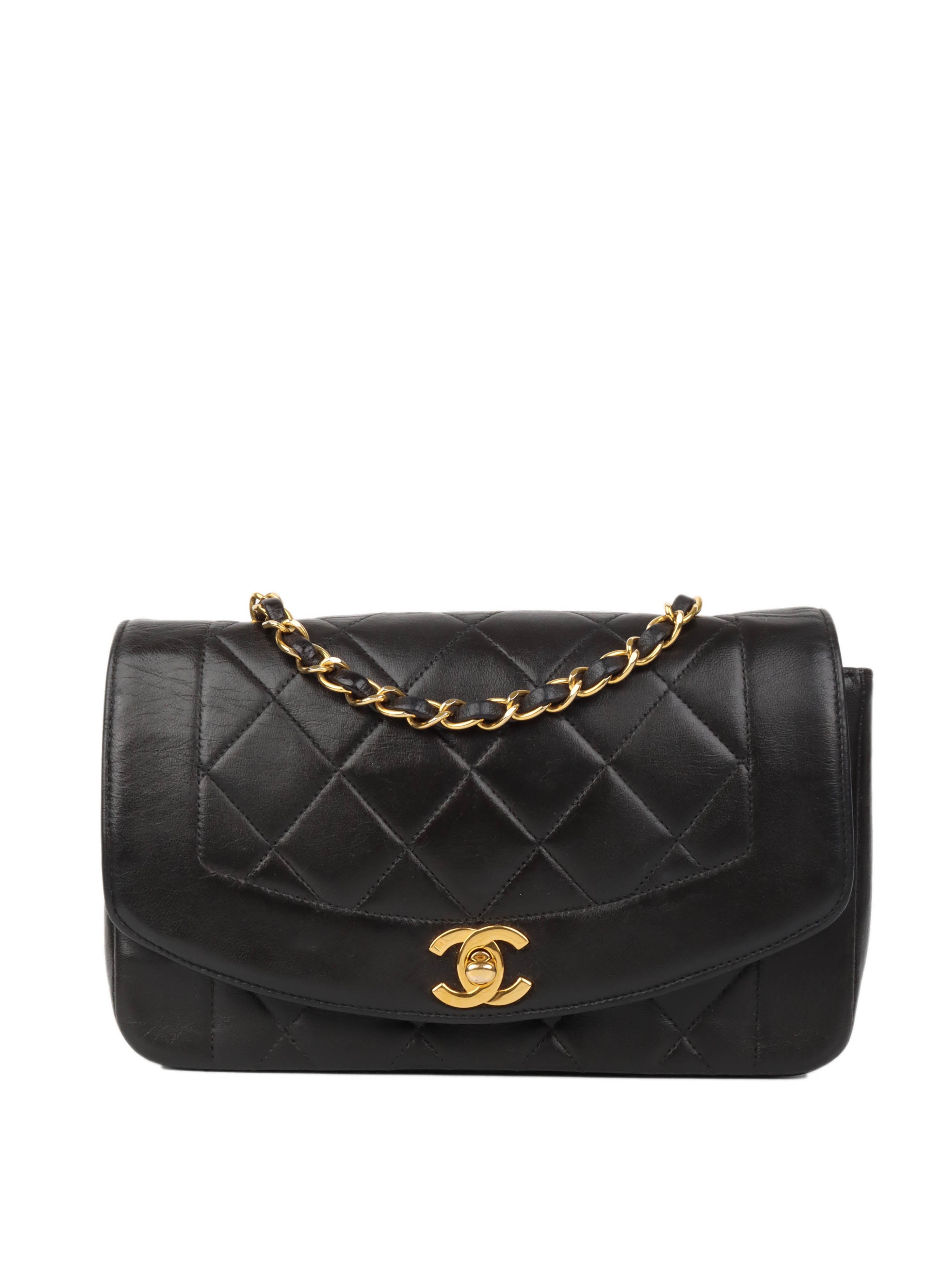 Chanel Vintage Black Diana Flap Bag 24K GHW