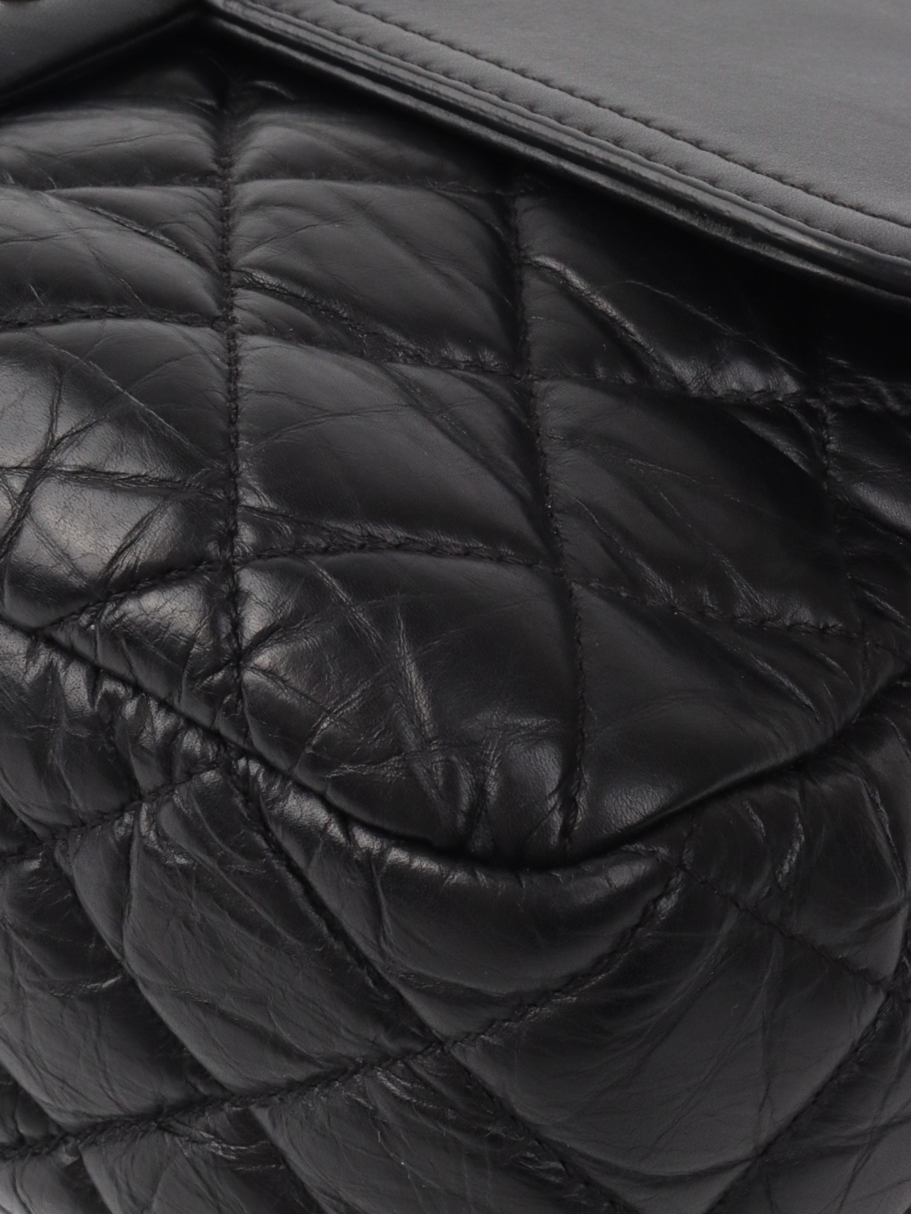 Chanel Black Wrinkled Quilted Flap Bag