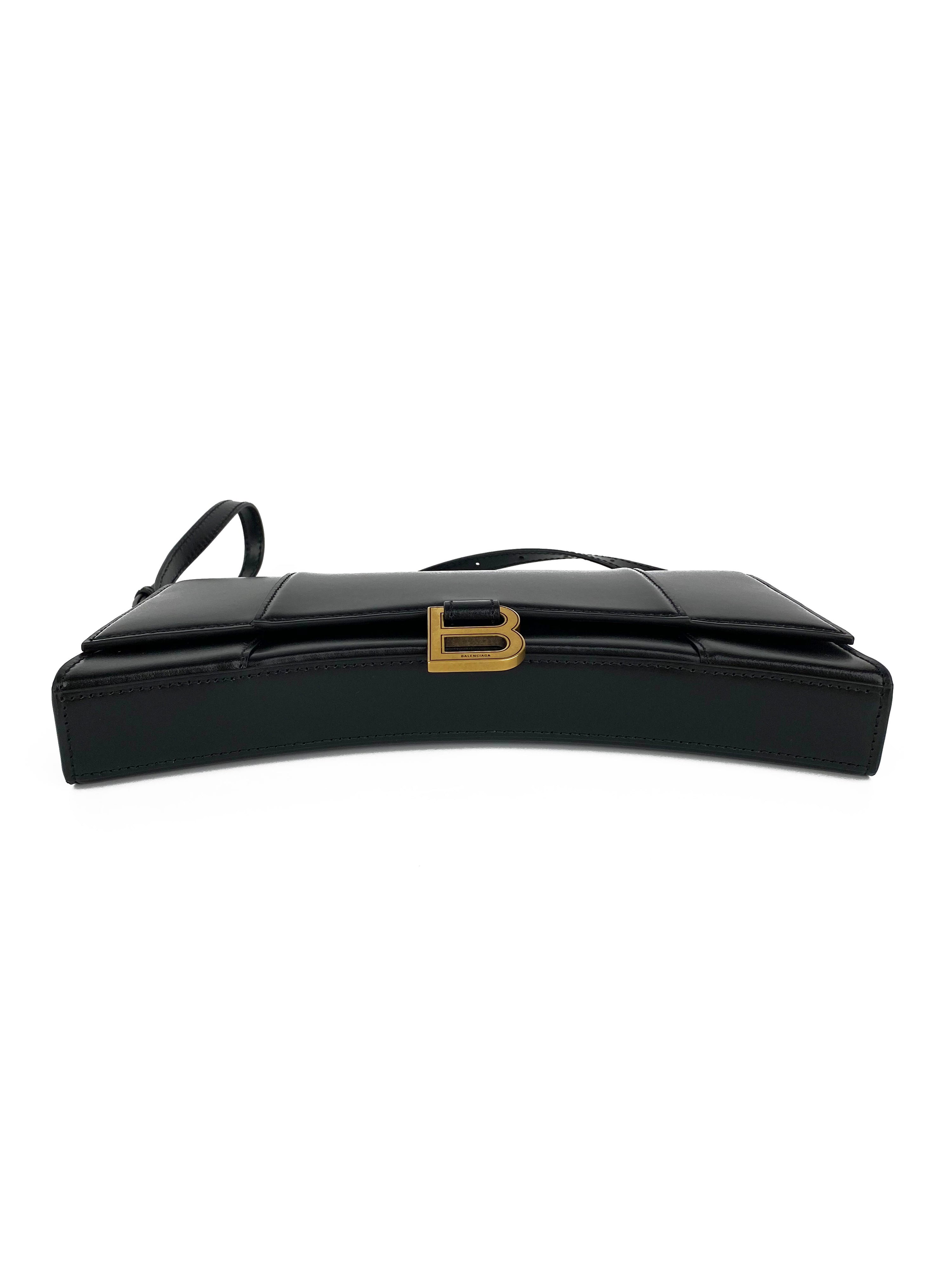 Balenciaga Black Hourglass Baguette Bag