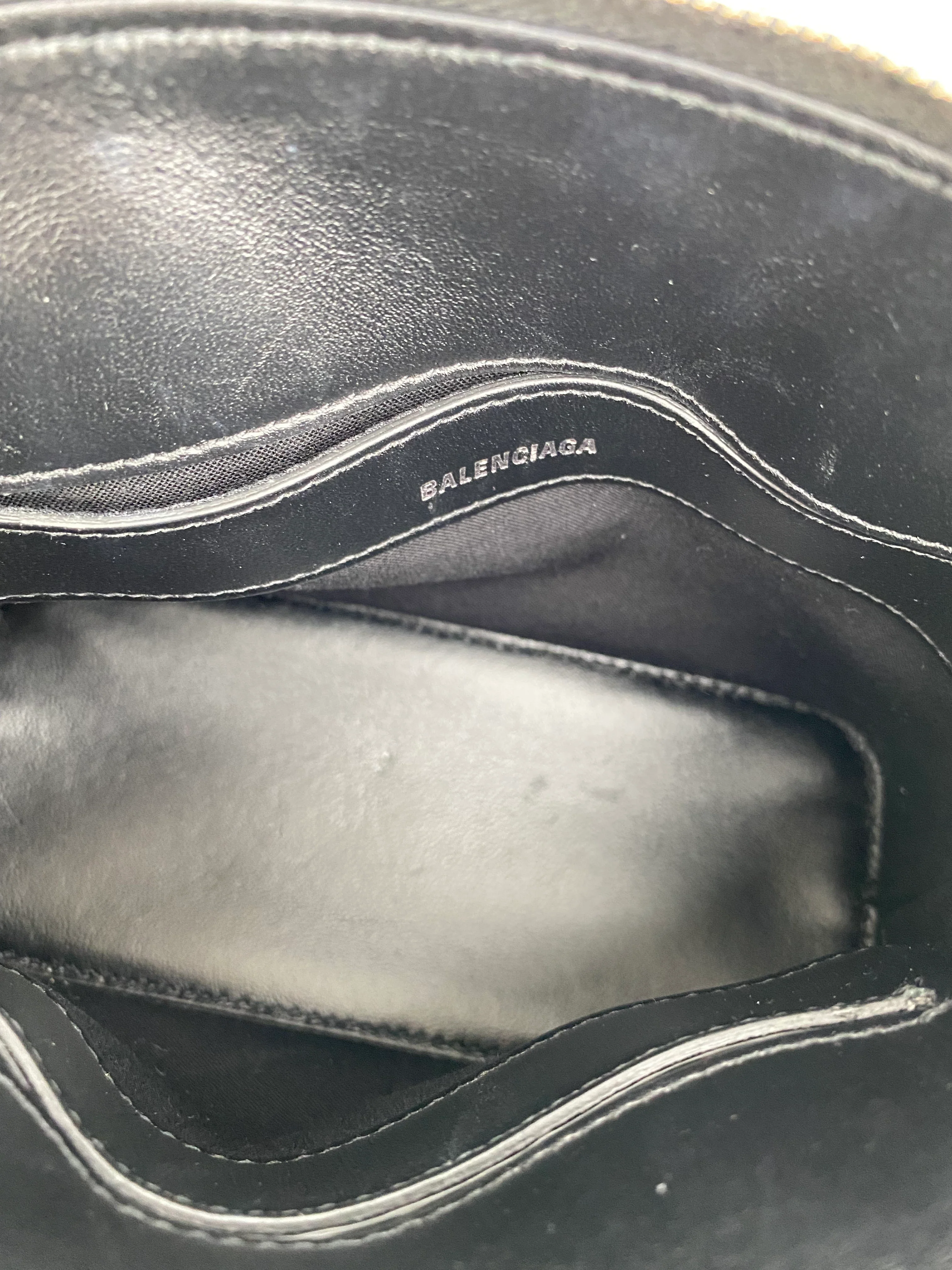 Balenciaga Black  White Mini Ville Bag