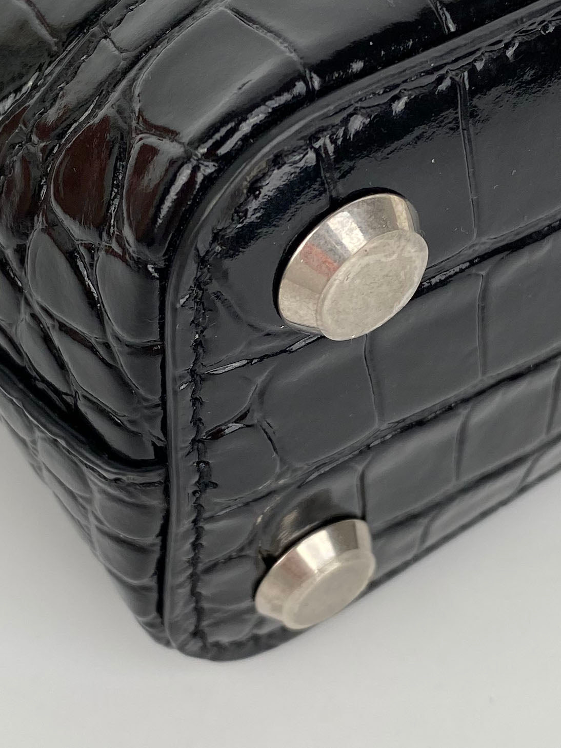 Balenciaga Black 
White Mini Ville Bag