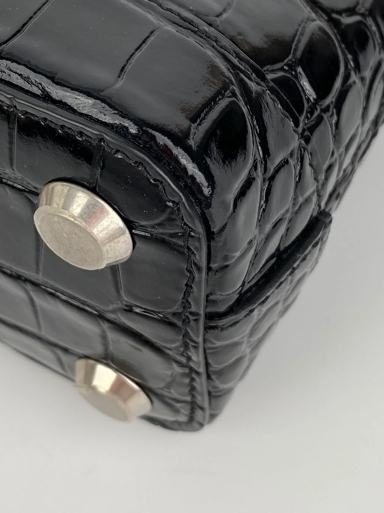 Balenciaga Black  White Mini Ville Bag